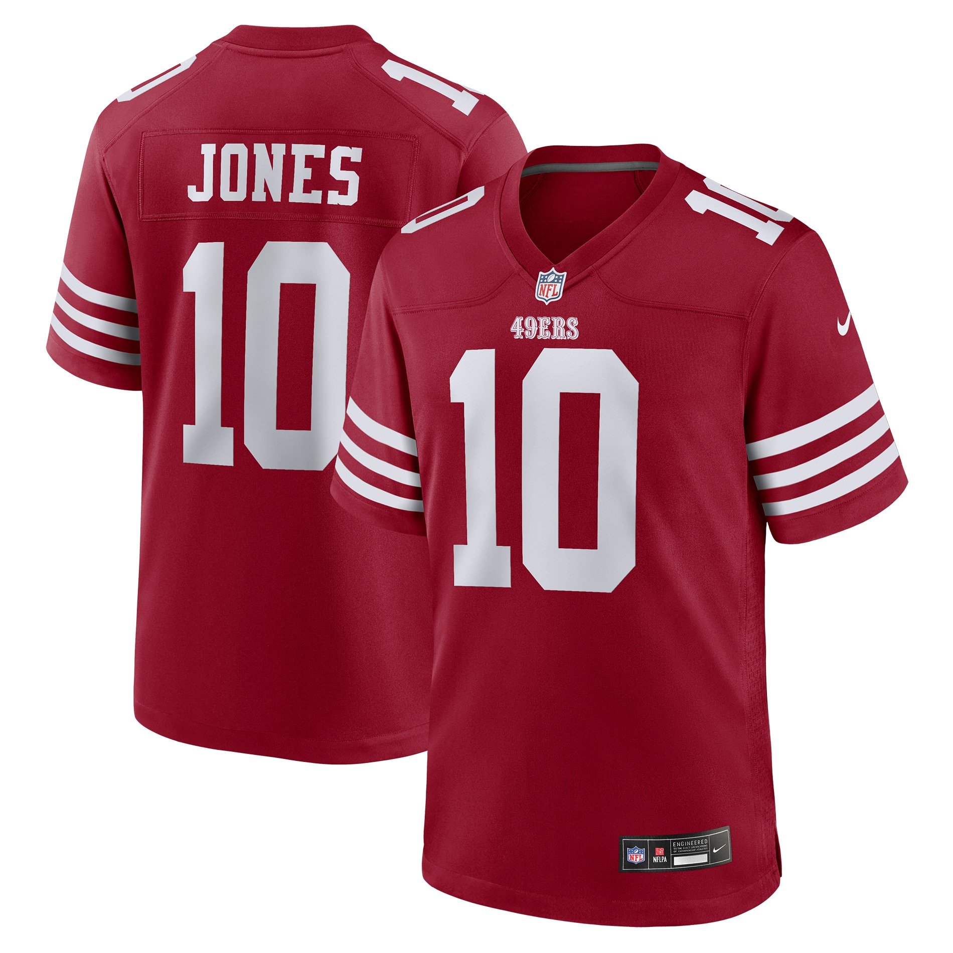 Mac Jones San Francisco 49ers Team Game Jersey - Scarlet