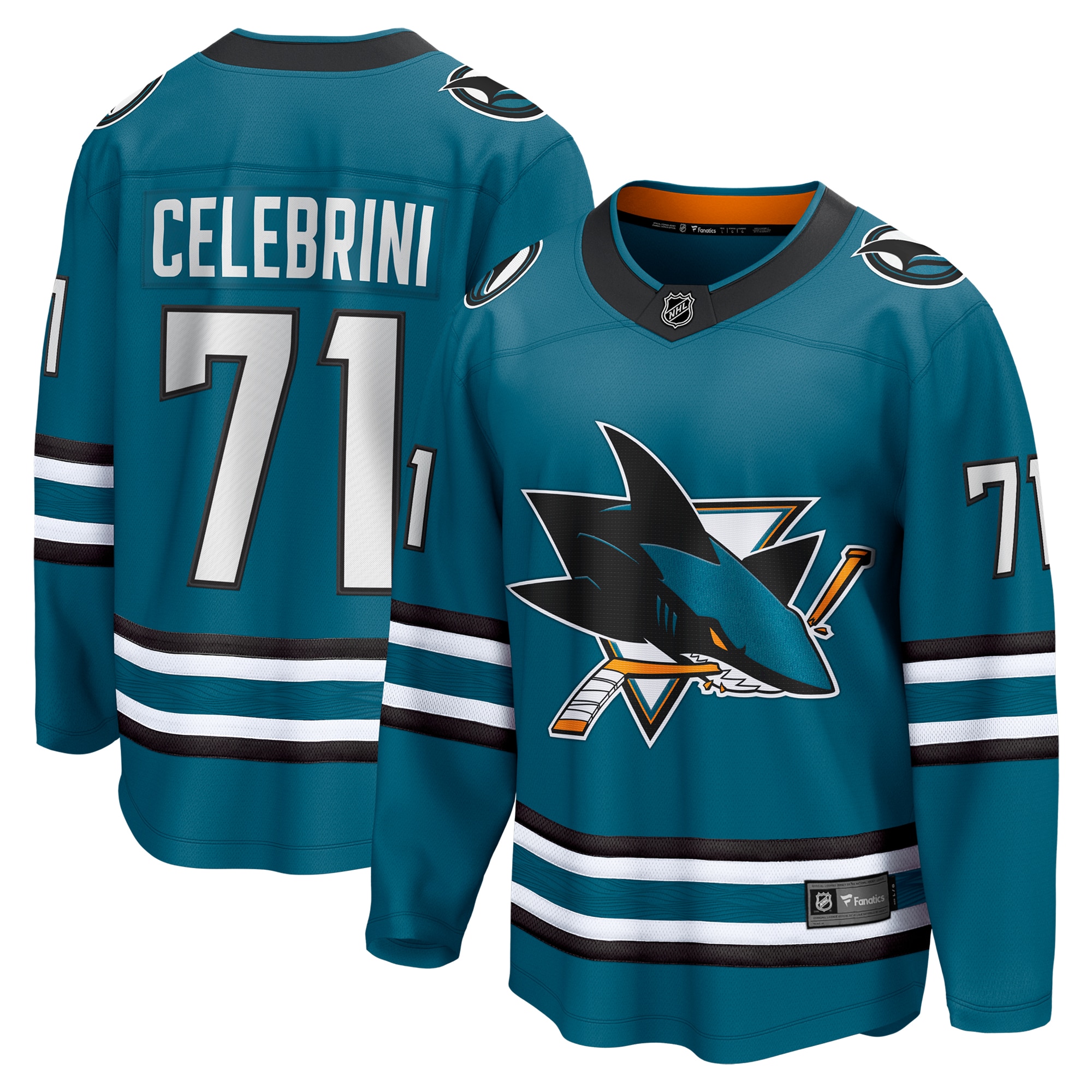 Macklin Celebrini San Jose Sharks Fanatics Home Breakaway Jersey – Teal