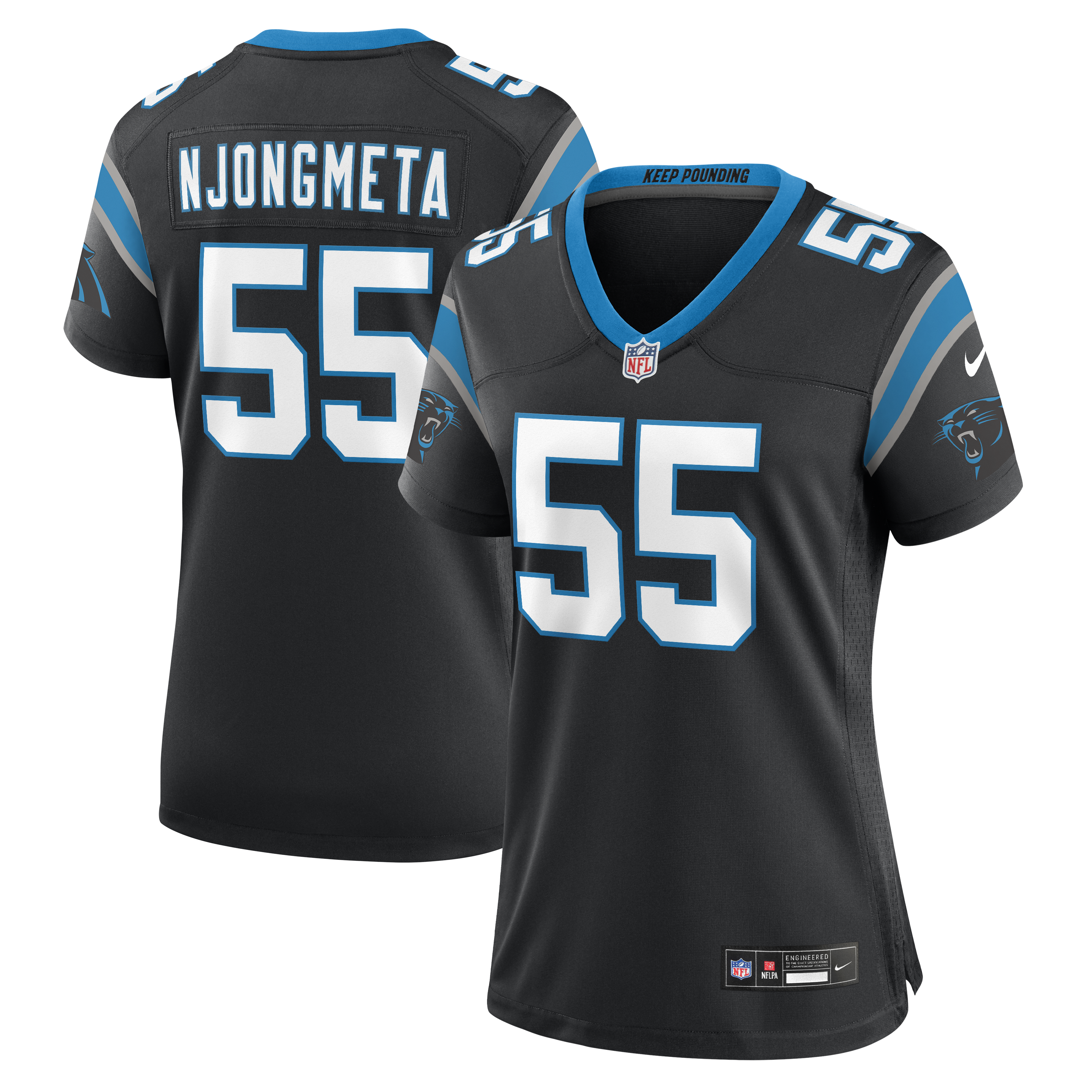 Maema Njongmeta Carolina Panthers Women's Team Game Jersey - Black