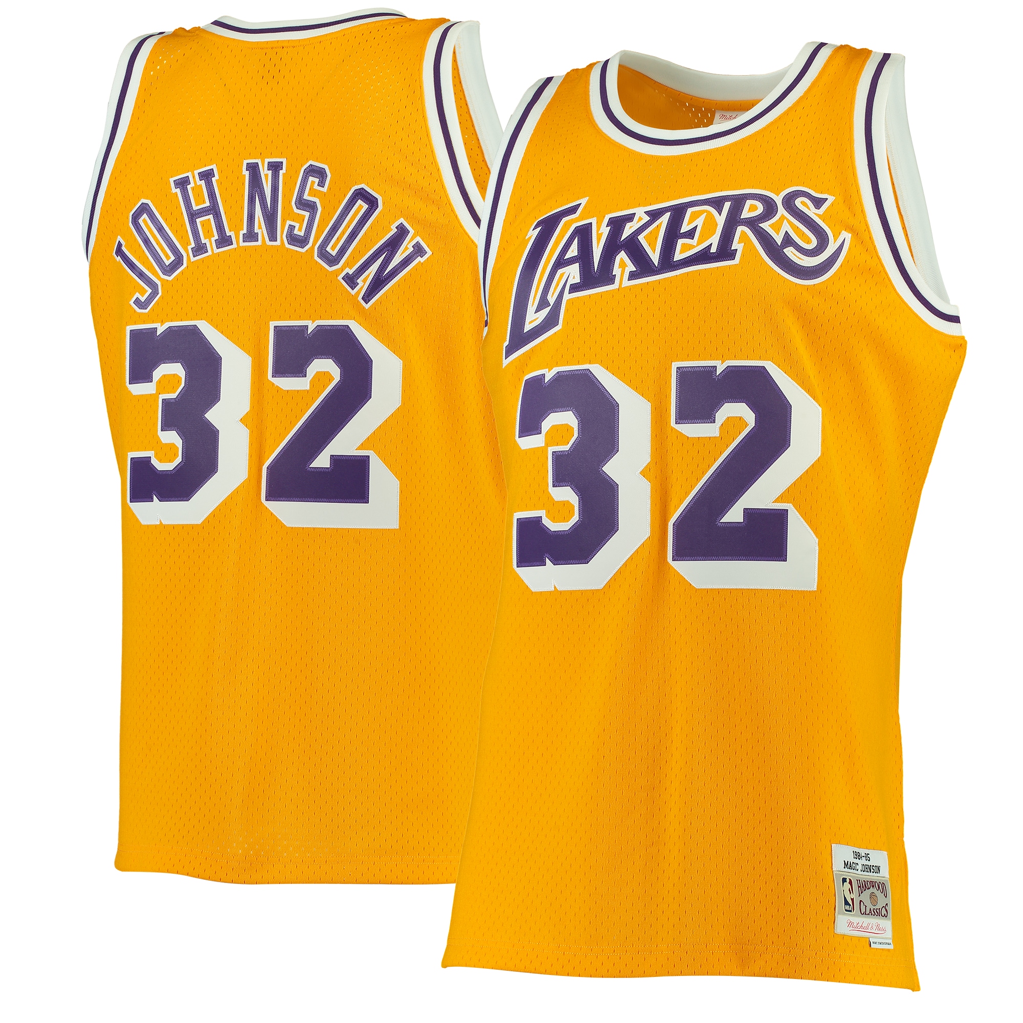Magic Johnson Los Angeles Lakers 1984/85 Hardwood Classics Swingman Jersey