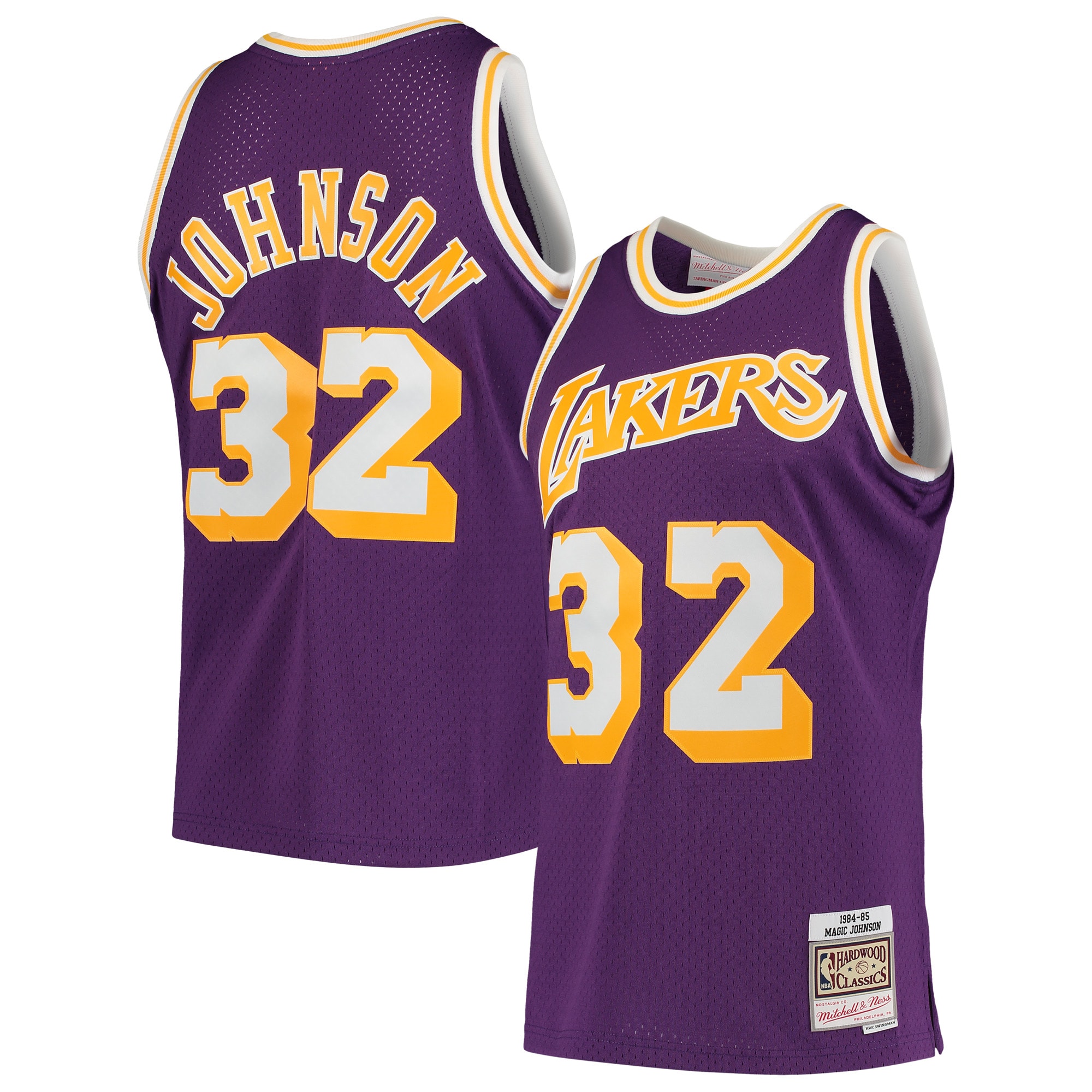 Magic Johnson Los Angeles Lakers 1984/85 Hardwood Classics Swingman Jersey