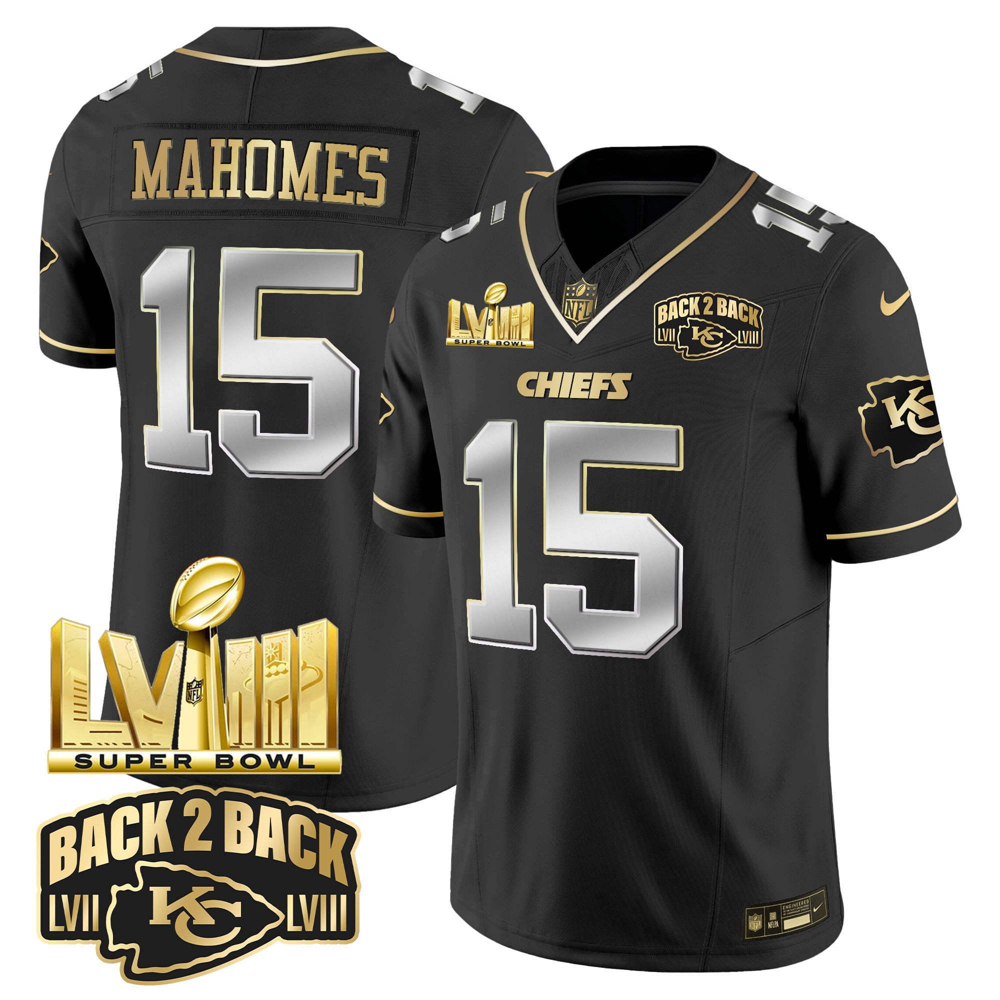 Mahomes Chiefs Super Bowl LVIII - Nike Mahomes #15 Chiefs Super Bowl