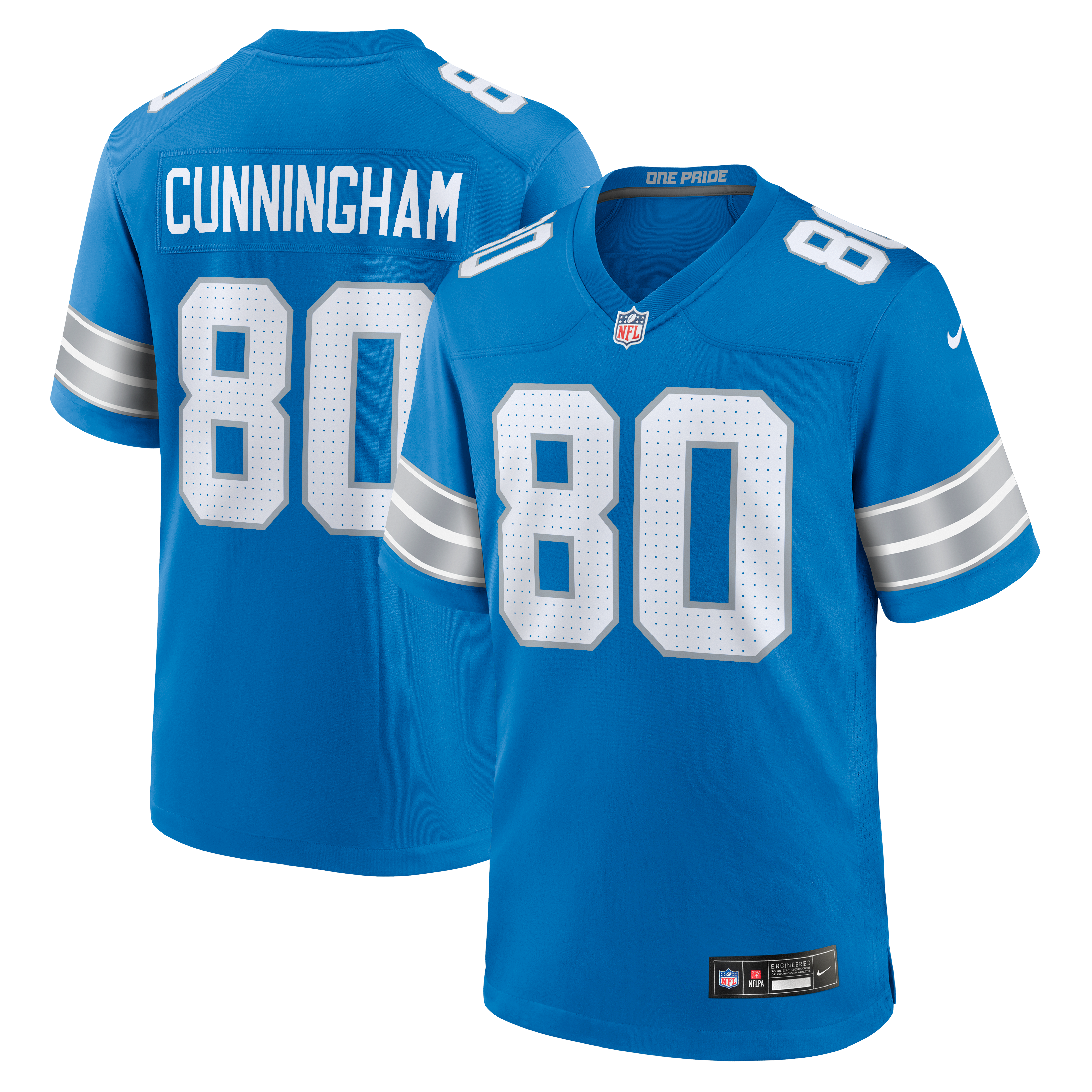 Malik Cunningham Detroit Lions Team Game Jersey - Blue