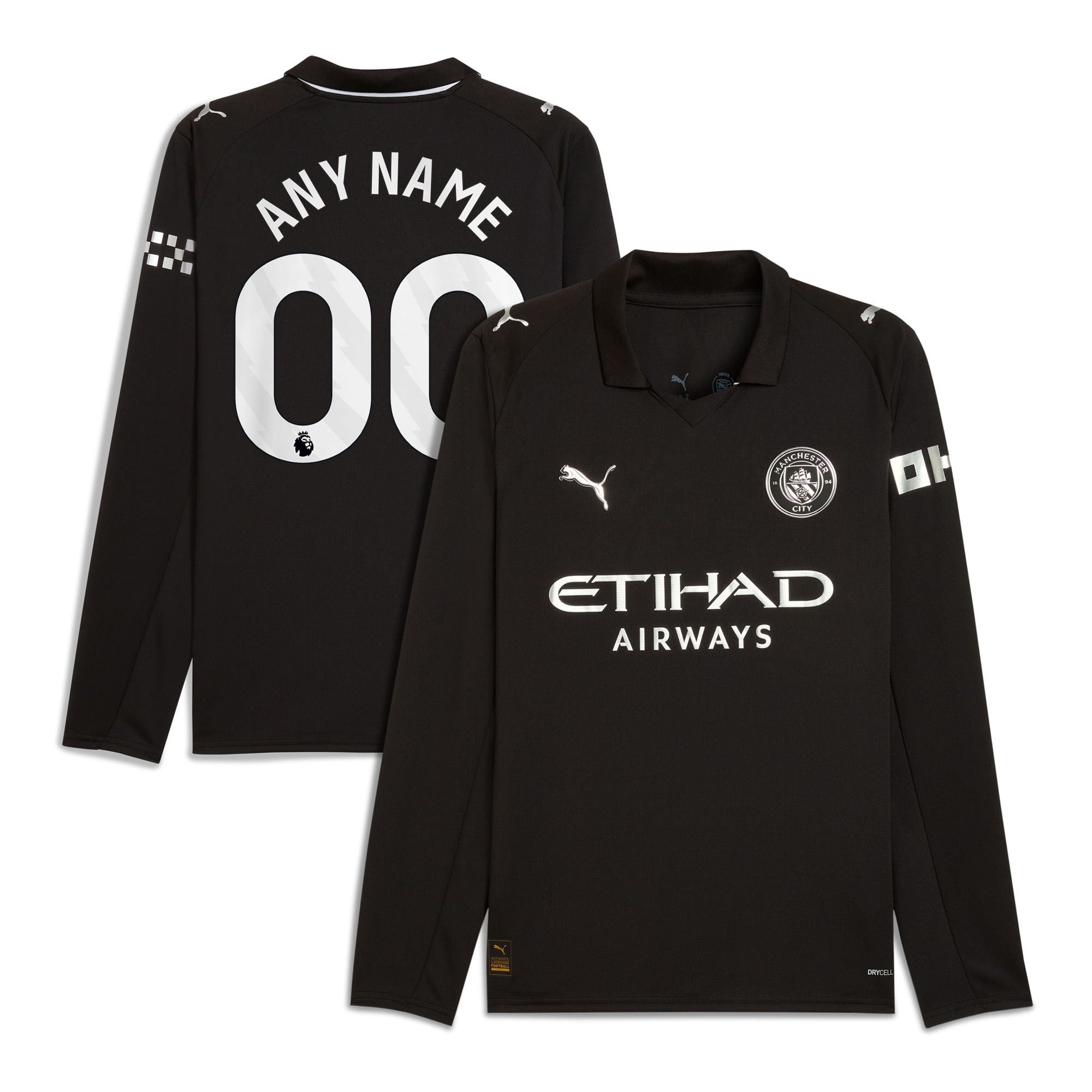 Manchester City Puma 2025/26 Away Long Sleeve Custom Jersey