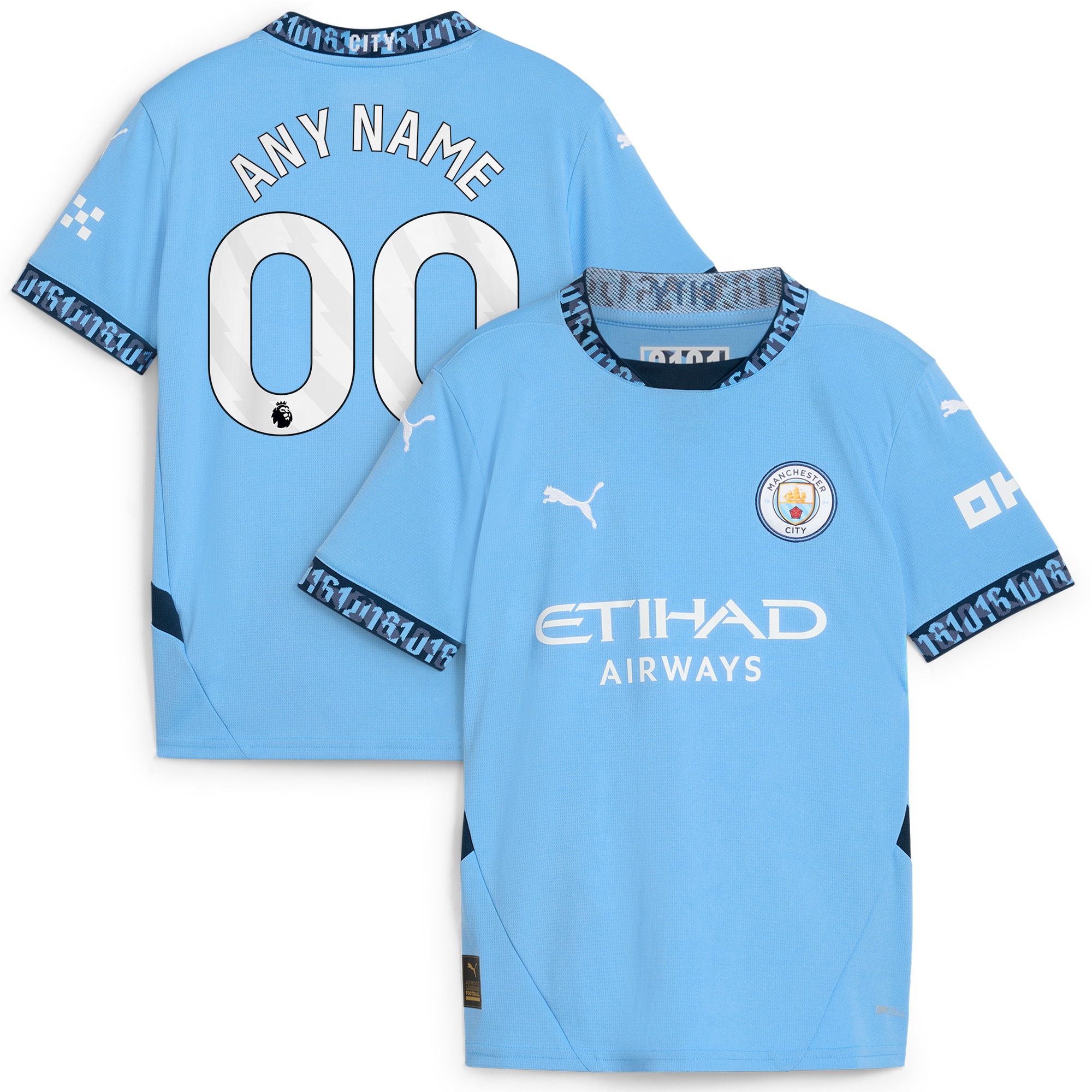 Manchester City Puma Youth 2024/25 Home Custom Jersey