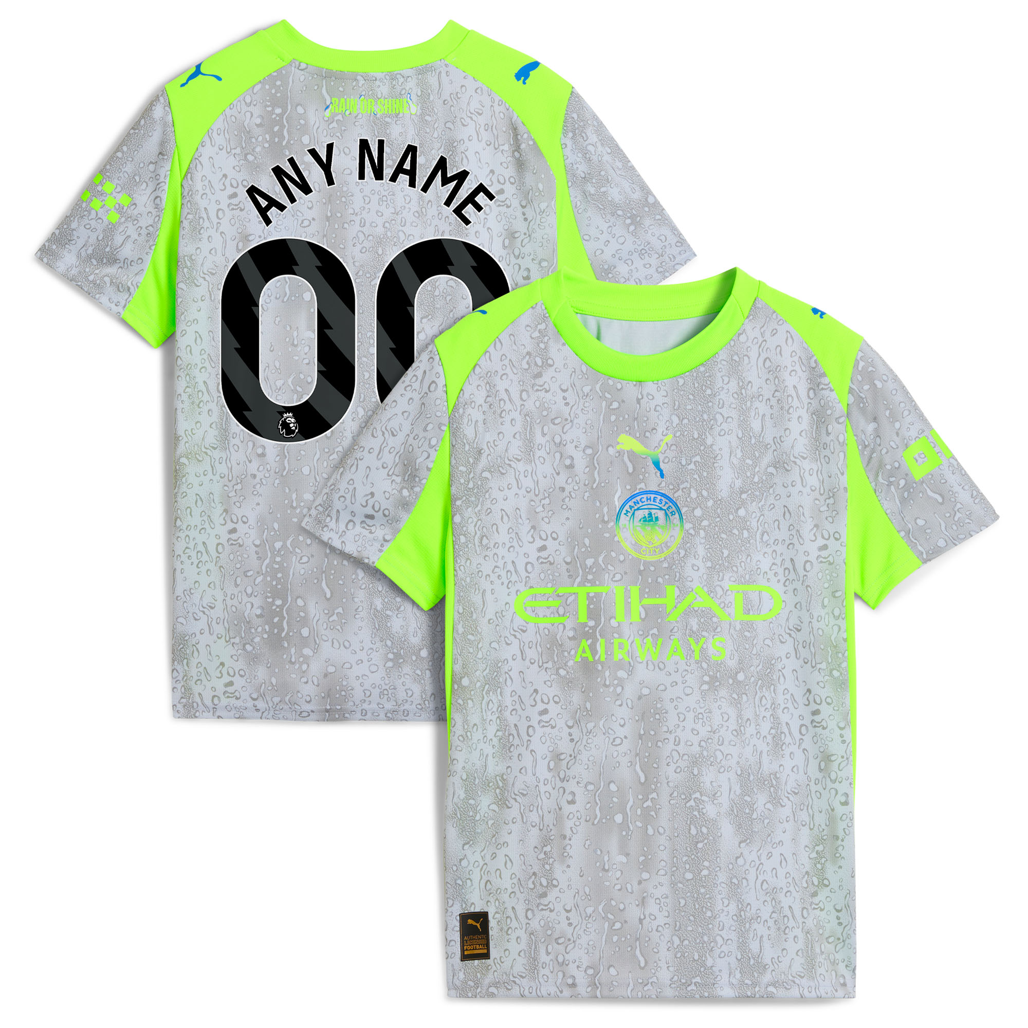 Manchester City Puma Youth 2025/26 Third Custom Jersey - Green/Neon Green