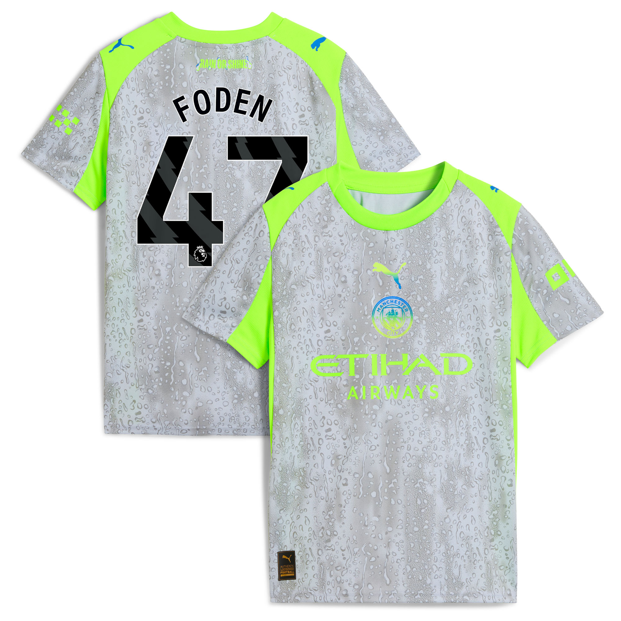 Manchester City Puma Youth 2025/26 Third Jersey - Green/Neon Green