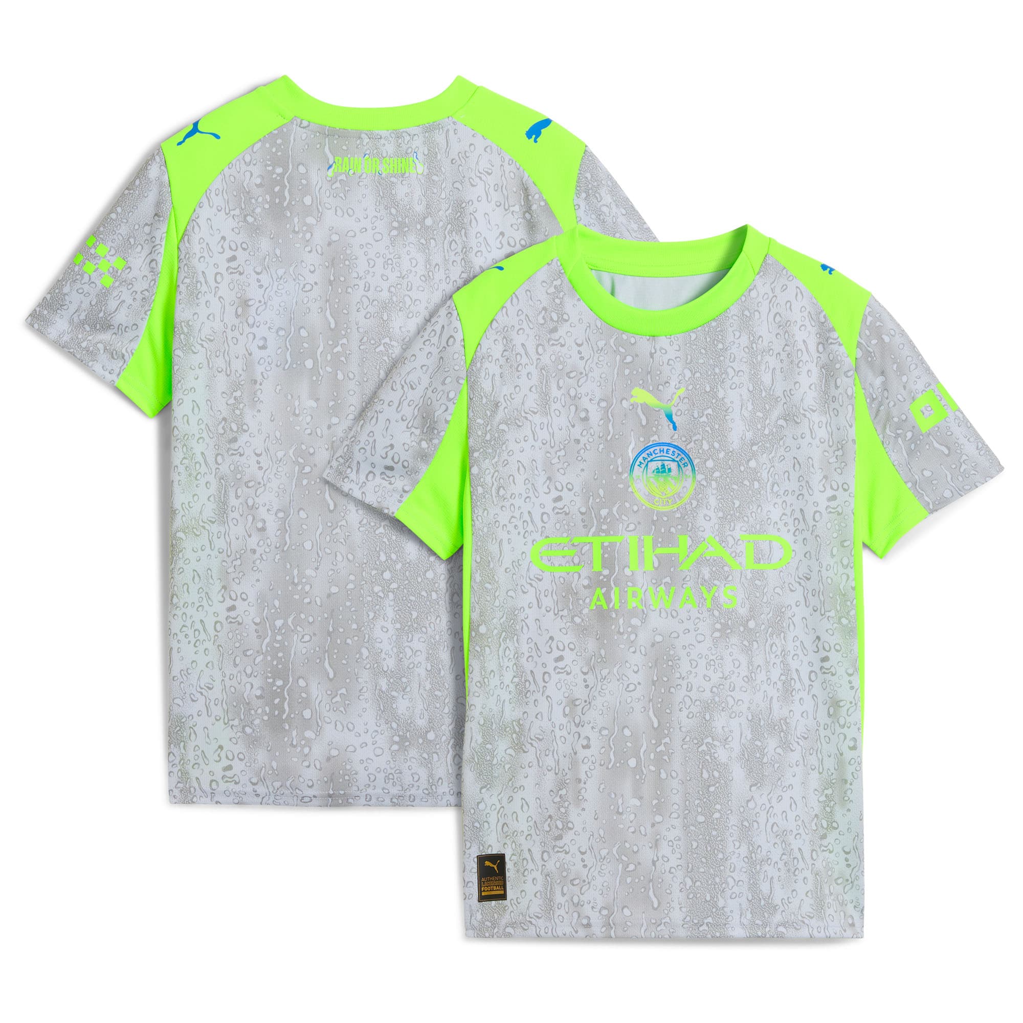 Manchester City Puma Youth 2025/26 Third Jersey - Green/Neon Green