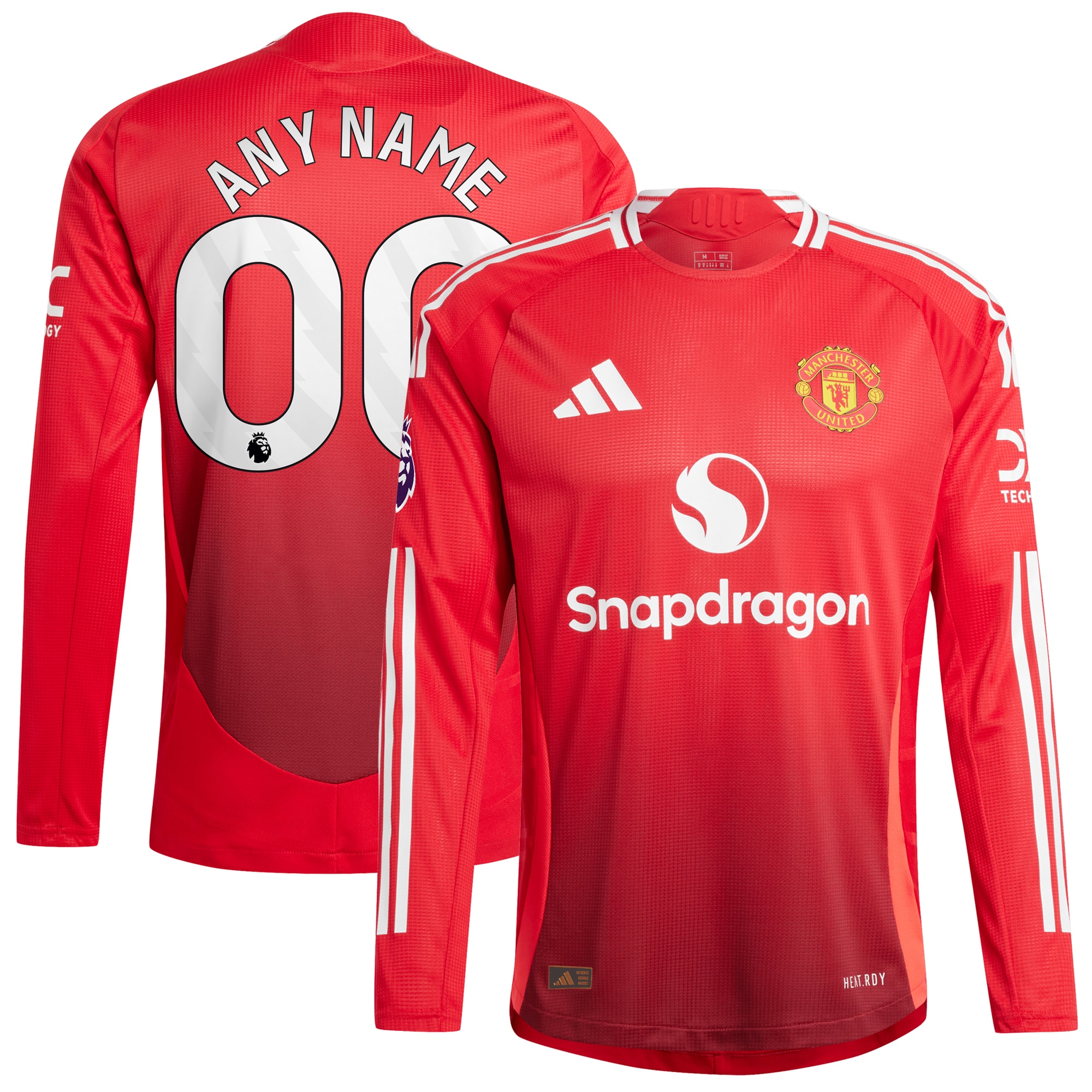 Manchester United 2024/25 Home Custom Long Sleeve Jersey - Red