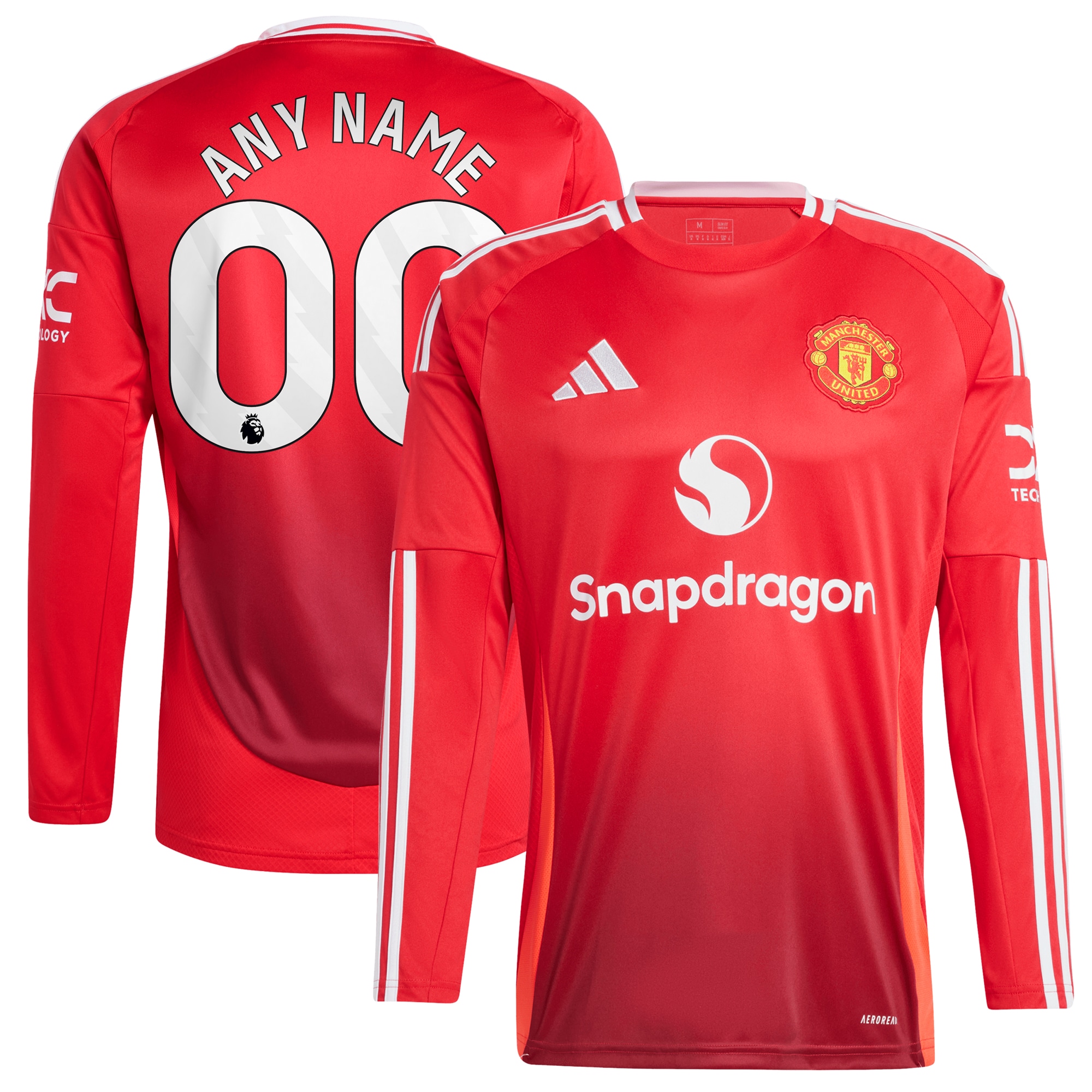 Manchester United 2024/25 Home Long Sleeve Custom Jersey