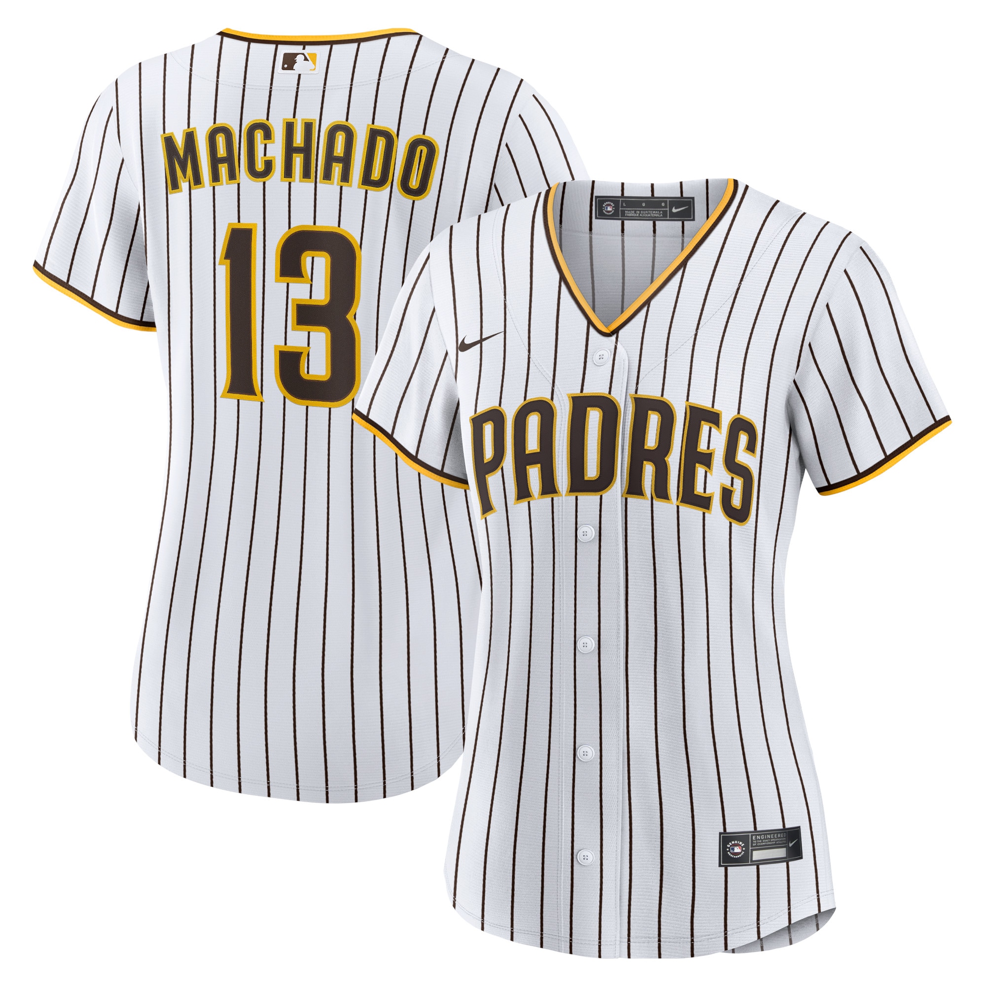 Manny Machado San Diego Padres Women's Home Player Jersey - White/Brown