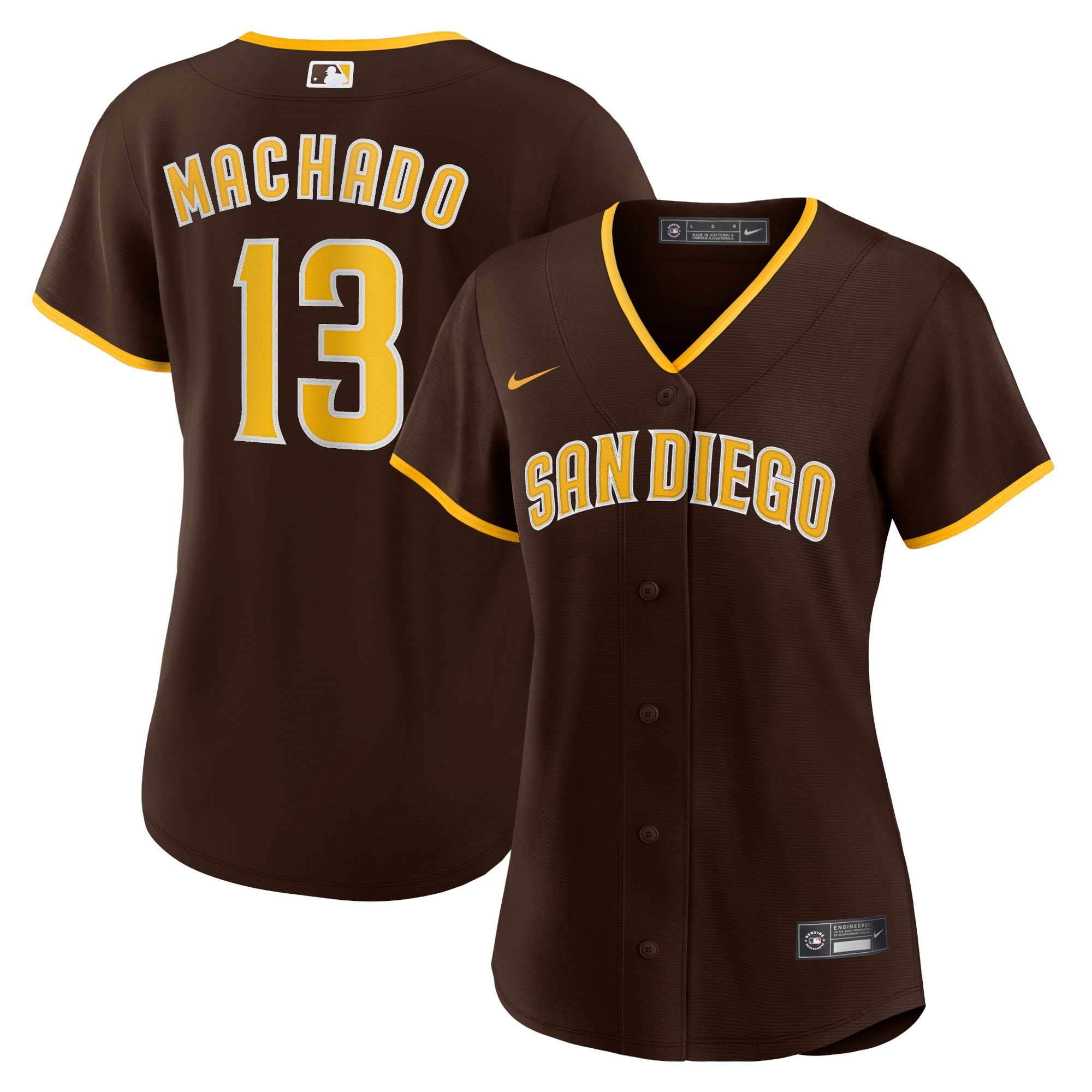Manny Machado San Diego Padres Women's Road Player Jersey - Brown