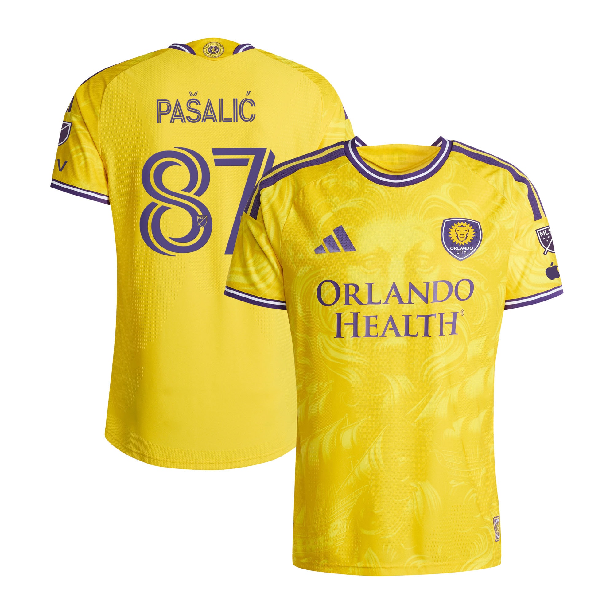 Marco Pašalić Orlando City SC 2026 Sunken Treasure Kit On-Field Patch Jersey - Yellow