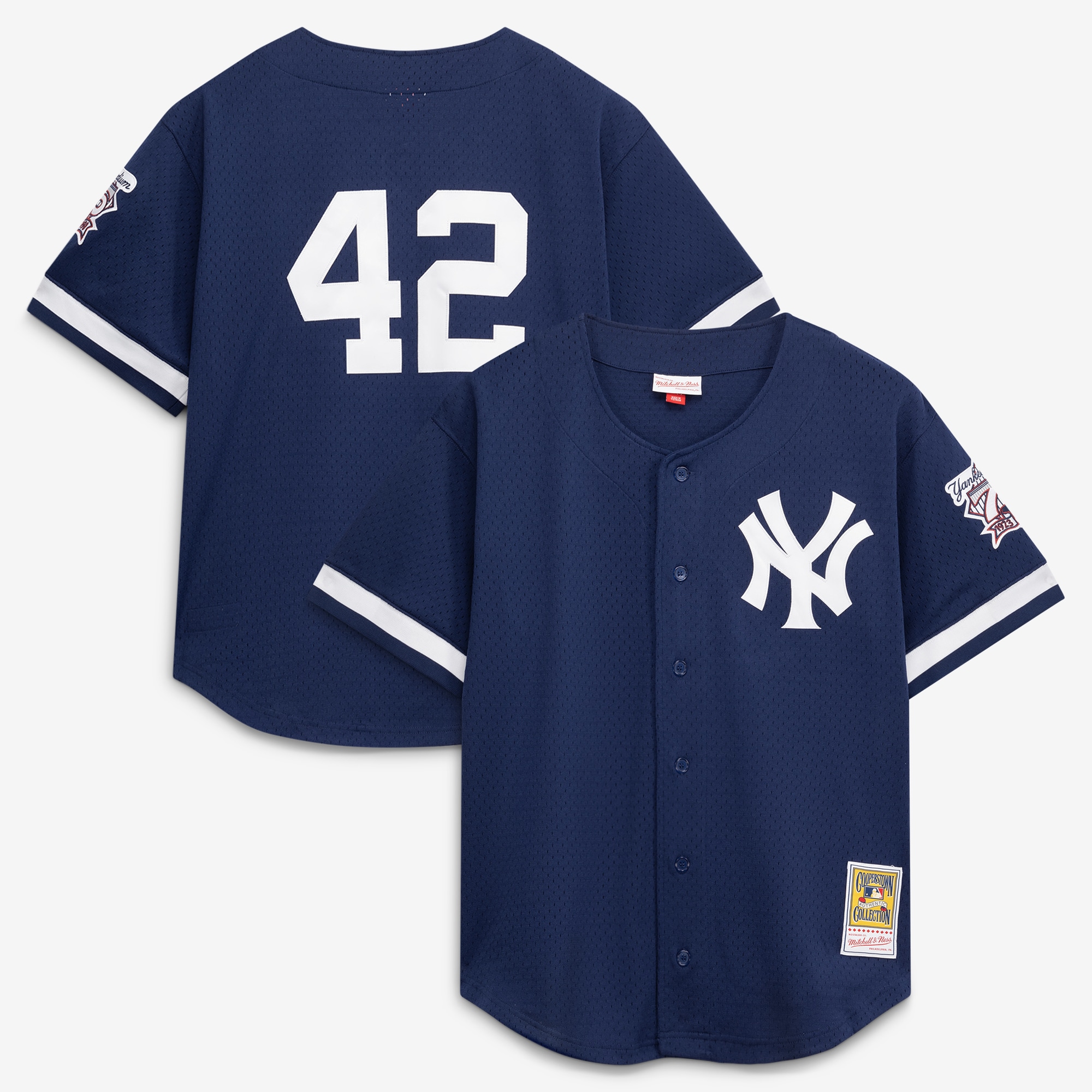 Mariano Rivera New York Yankees Cooperstown Collection Mesh Batting Practice Button-Up Jersey - Navy