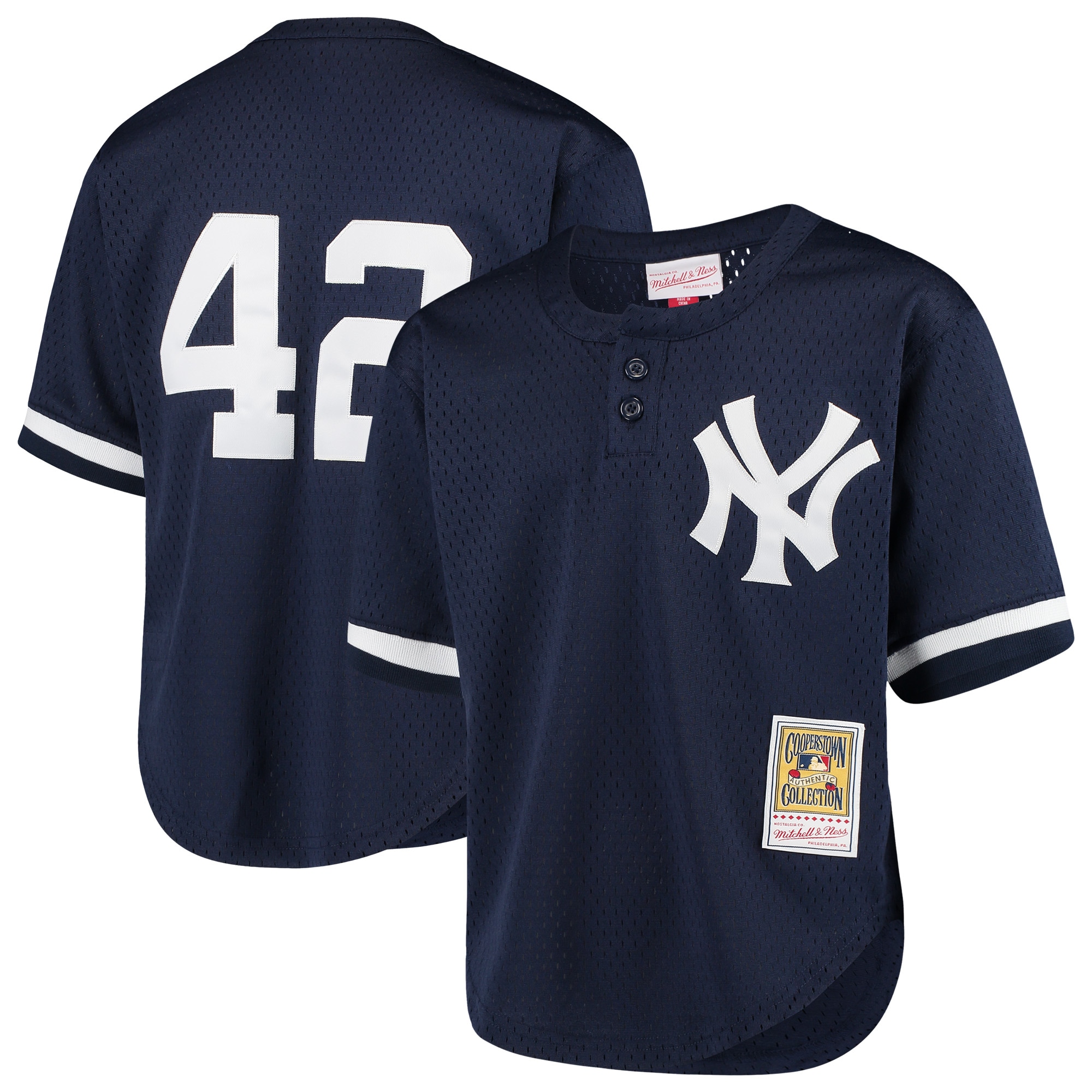Mariano Rivera New York Yankees Youth Cooperstown Collection Mesh Batting Practice Jersey - Navy