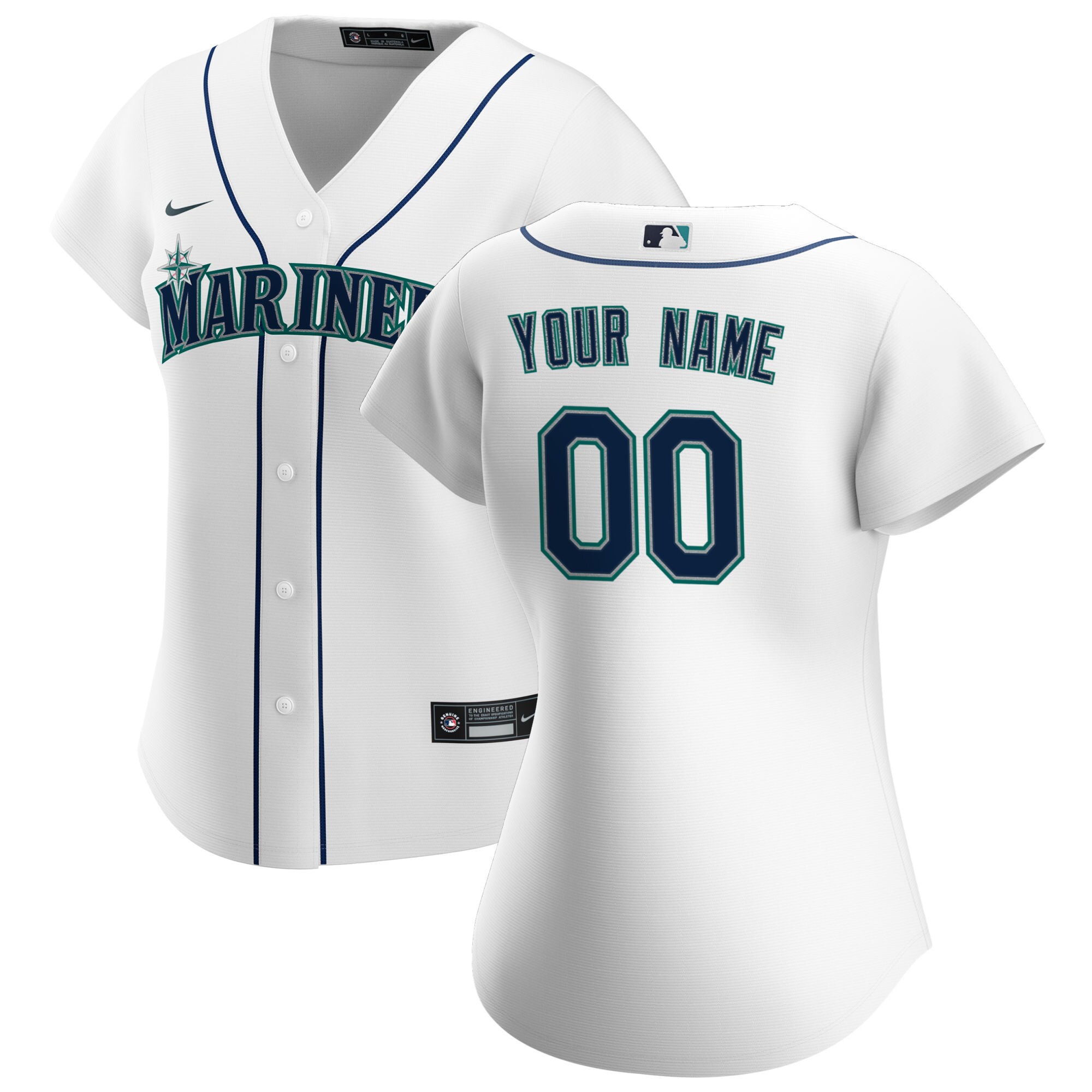 Mariners White Custom Jersey - Nike - Personalized MLB Replica