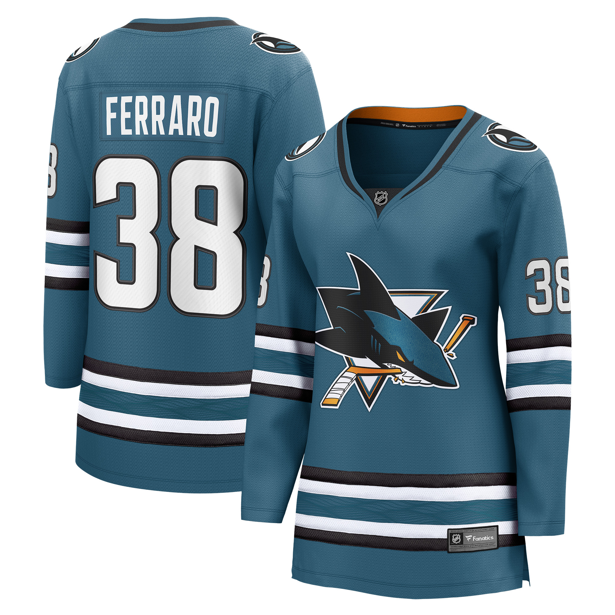 Mario Ferraro San Jose Sharks Fanatics Women's Home Breakaway Player Jersey - Teal
