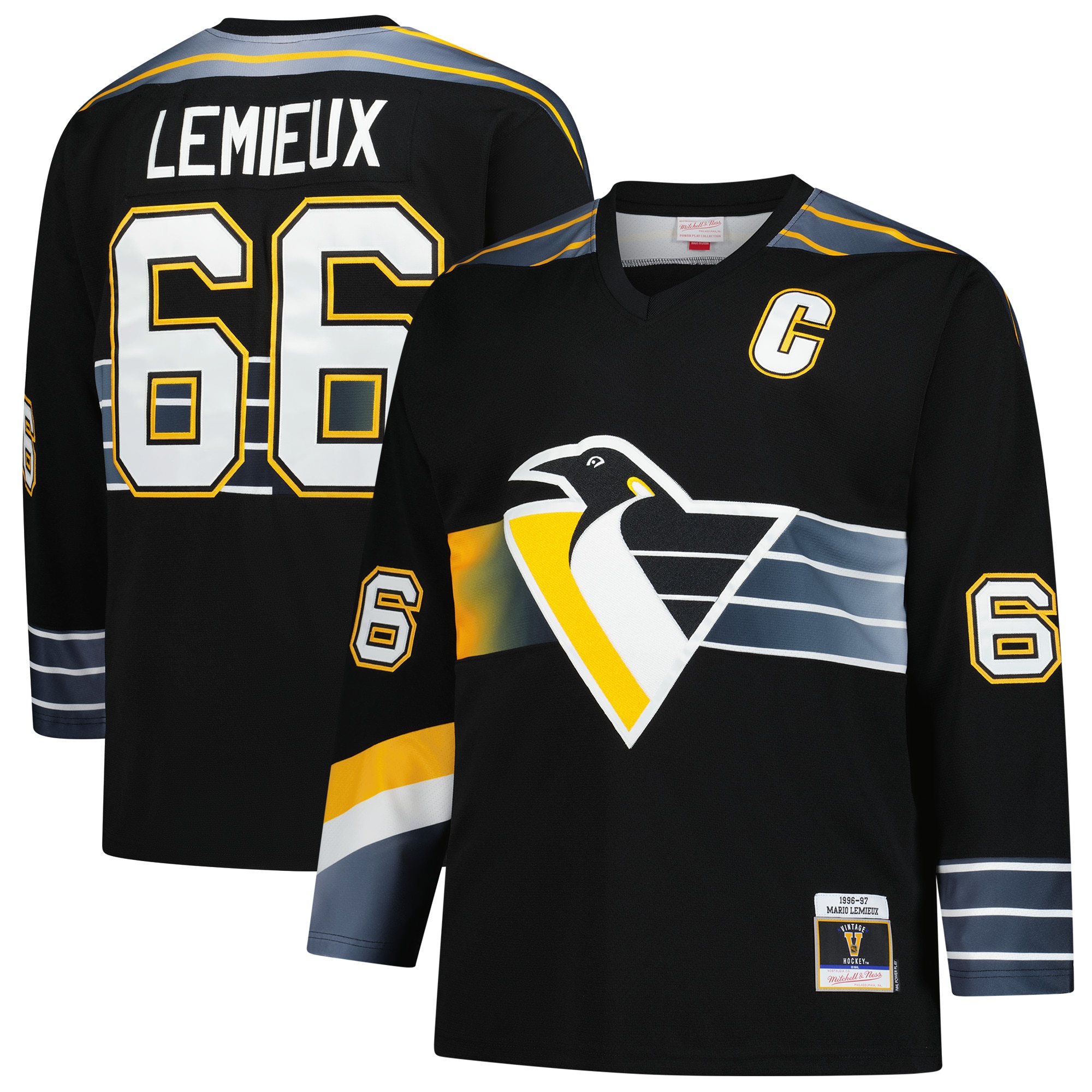 Mario Lemieux Pittsburgh Penguins 1996/97 Blue Line 2.0 Jersey - Black