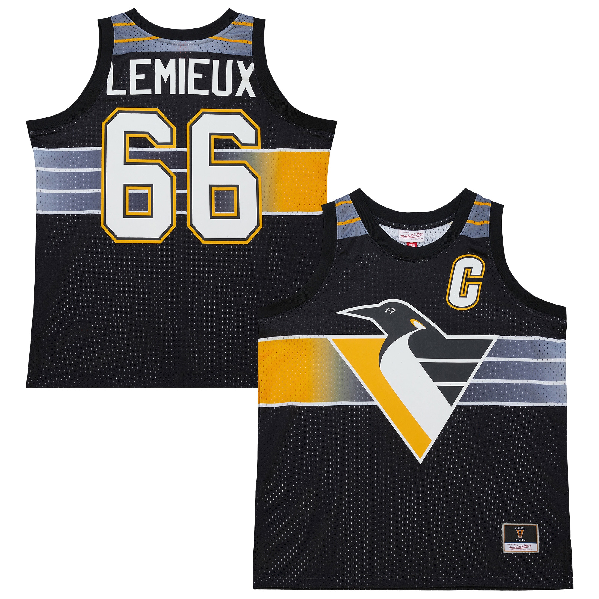 Mario Lemieux Pittsburgh Penguins Unisex Maxxed Out Fashion Basketball Jersey - Black