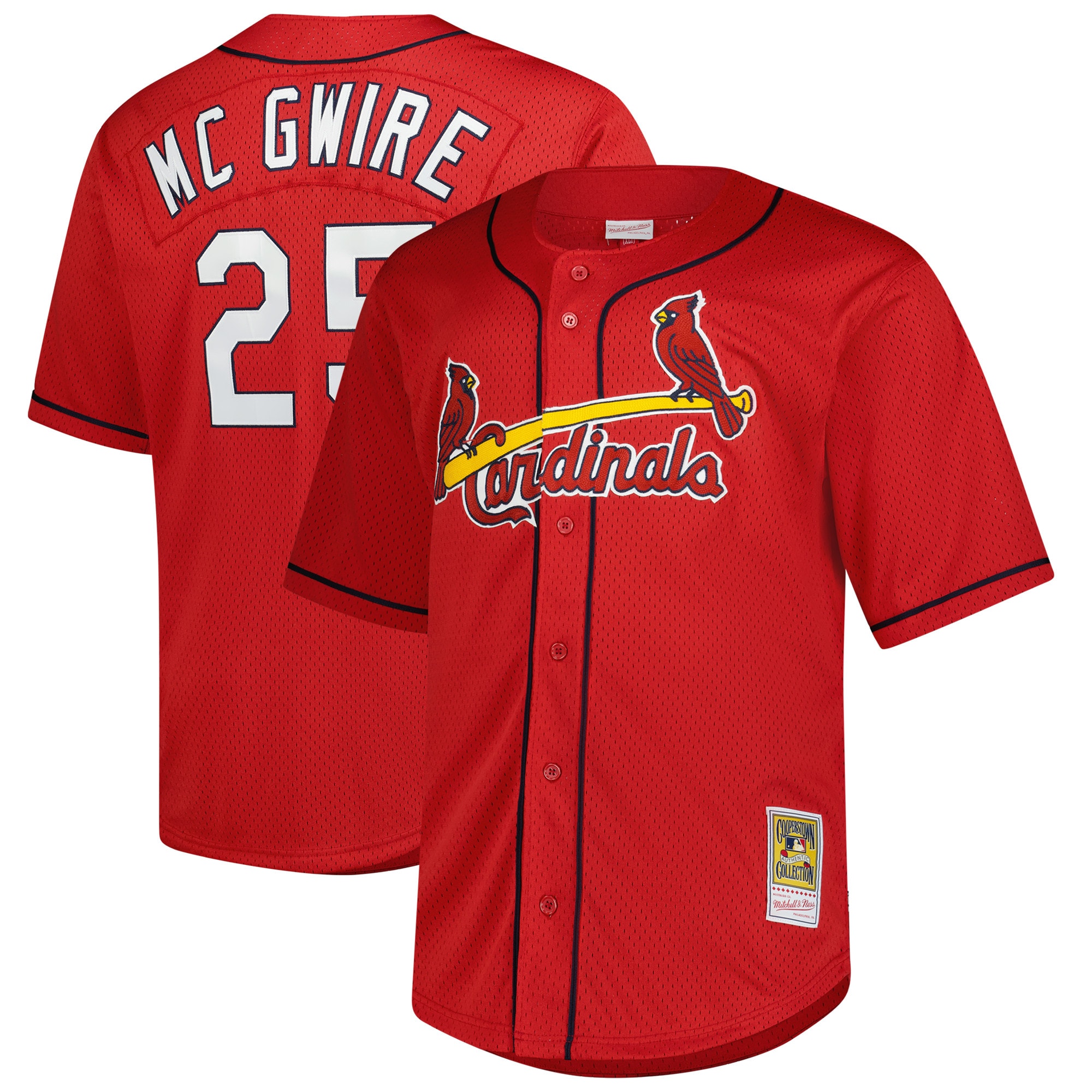 Mark McGwire St. Louis Cardinals Big & Tall Cooperstown Mesh Batting Practice Jersey - Red