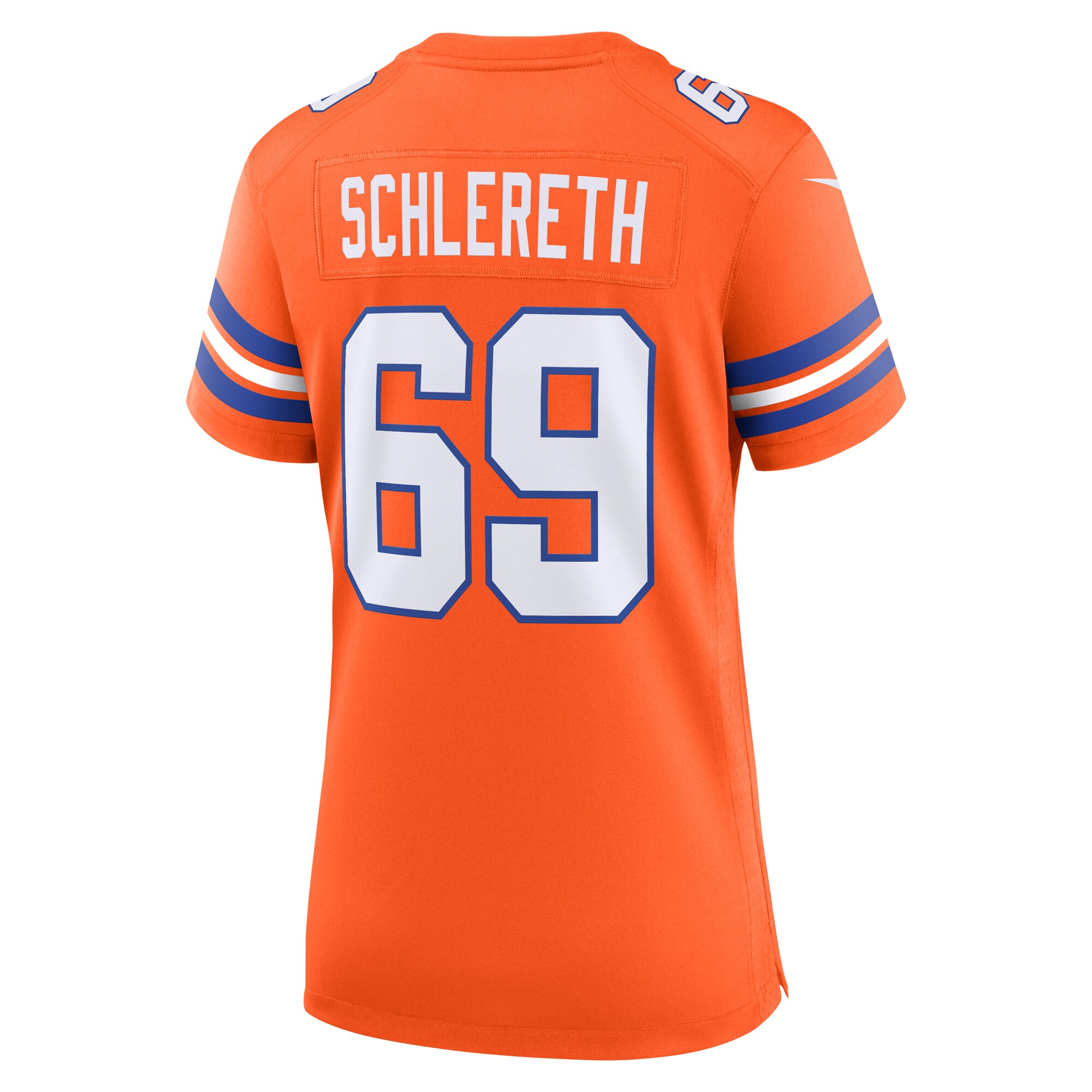 Mark Schlereth Denver Broncos Women’s Mile High Collection 1977 Throwback Retired Player Game Jersey – Orange