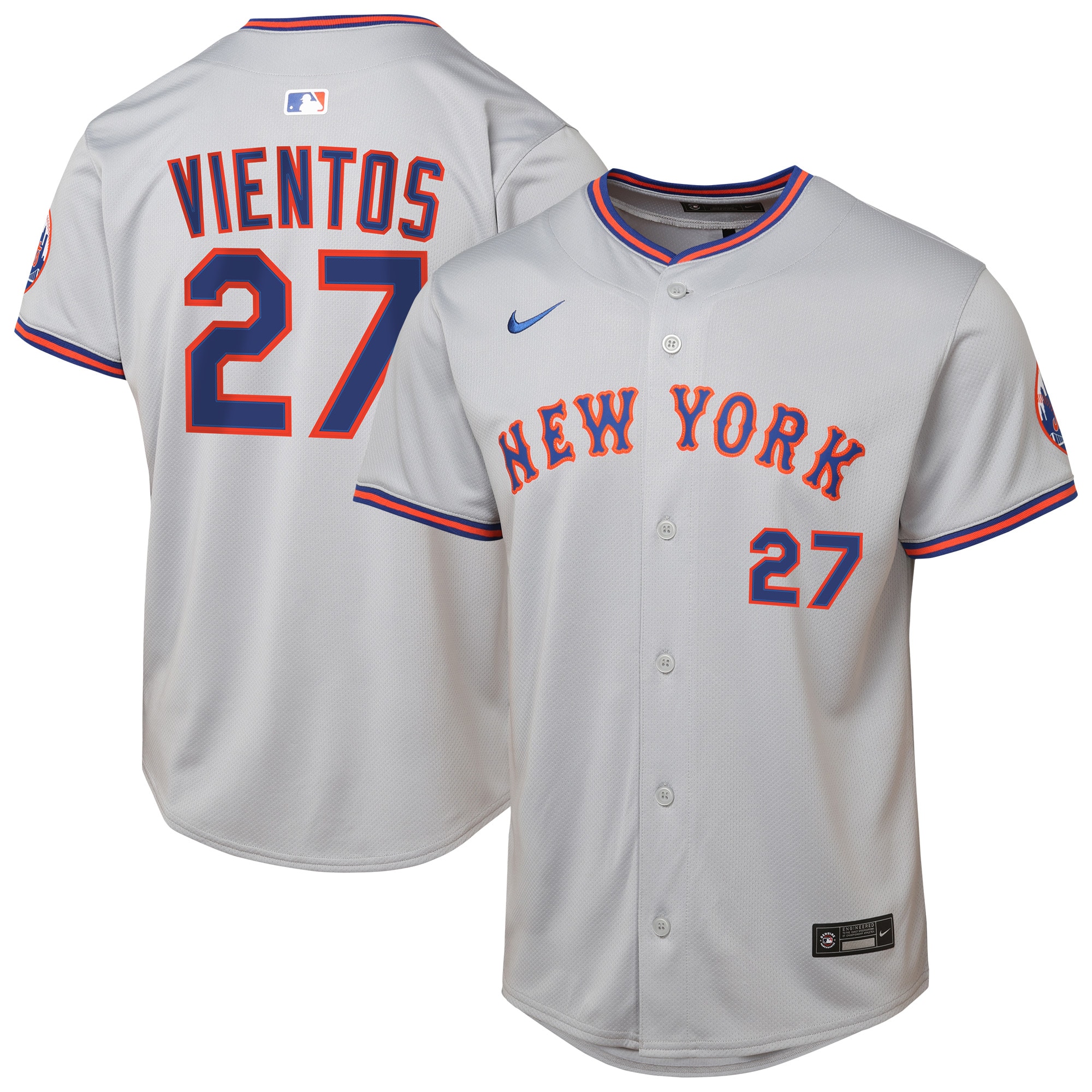 Mark Vientos New York Mets Youth Road Limited Jersey – Gray