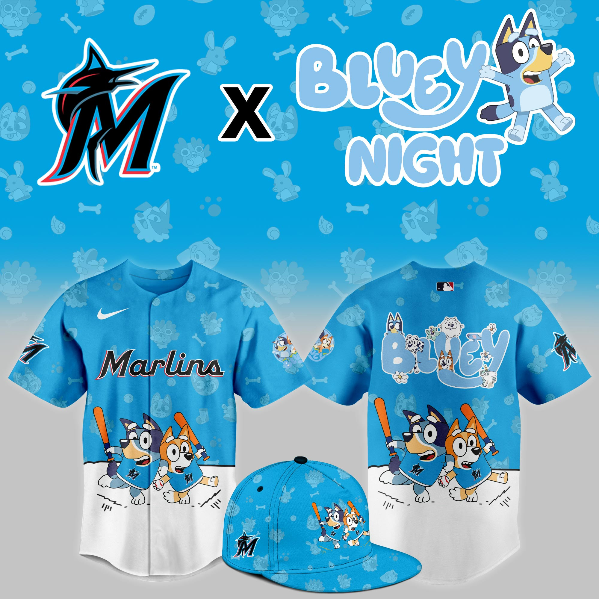Marlins Bluey Night Jersey - Nike Miami Marlins