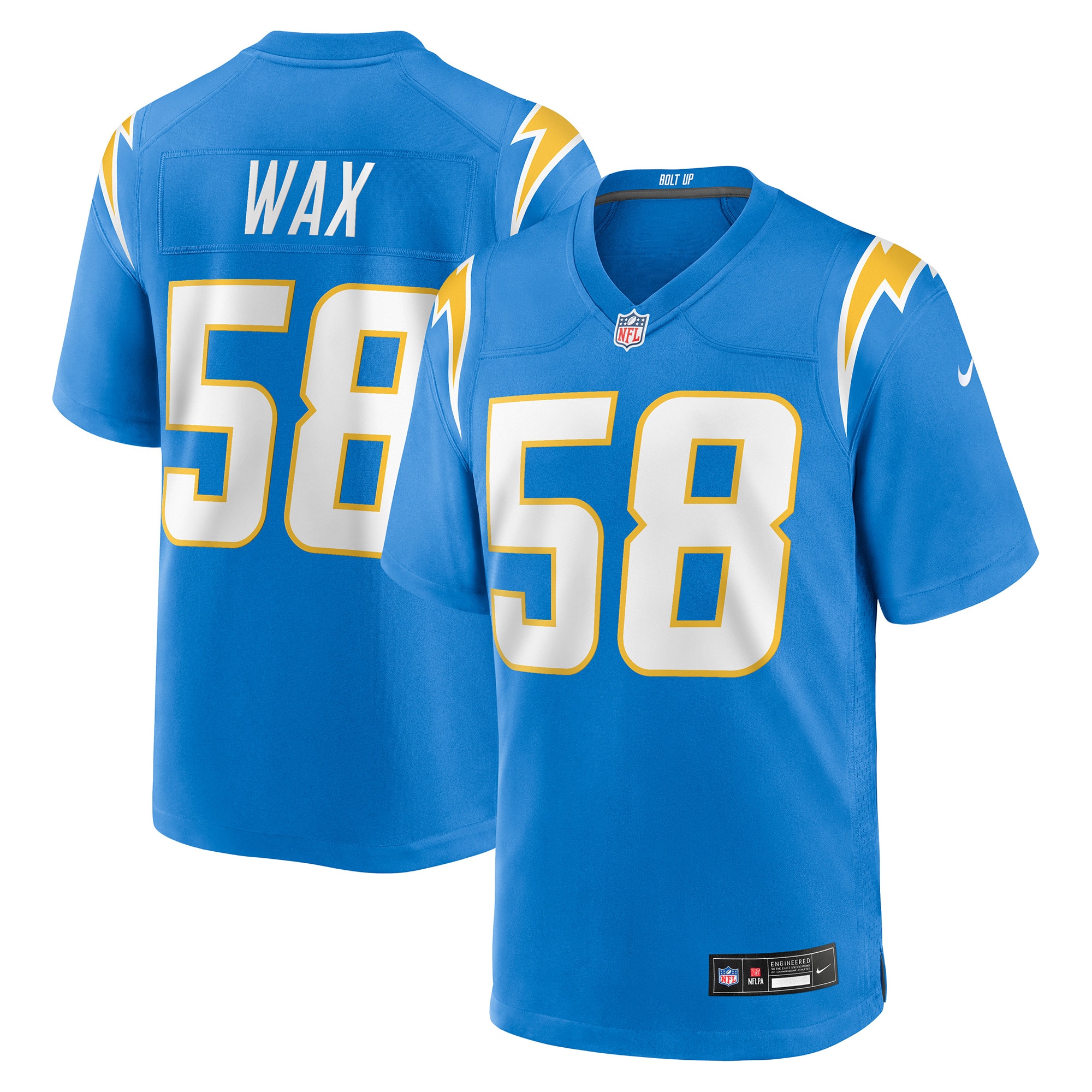 Marlowe Wax Los Angeles Chargers Team Game Jersey - Powder Blue