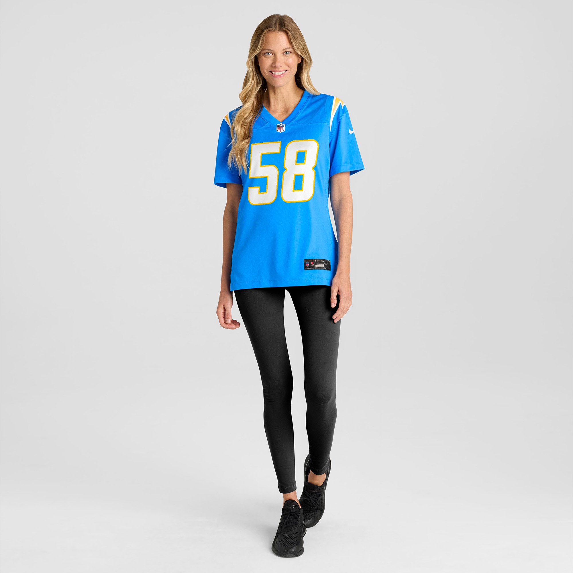 Marlowe Wax Los Angeles Chargers Women’s Team Game Jersey – Powder Blue