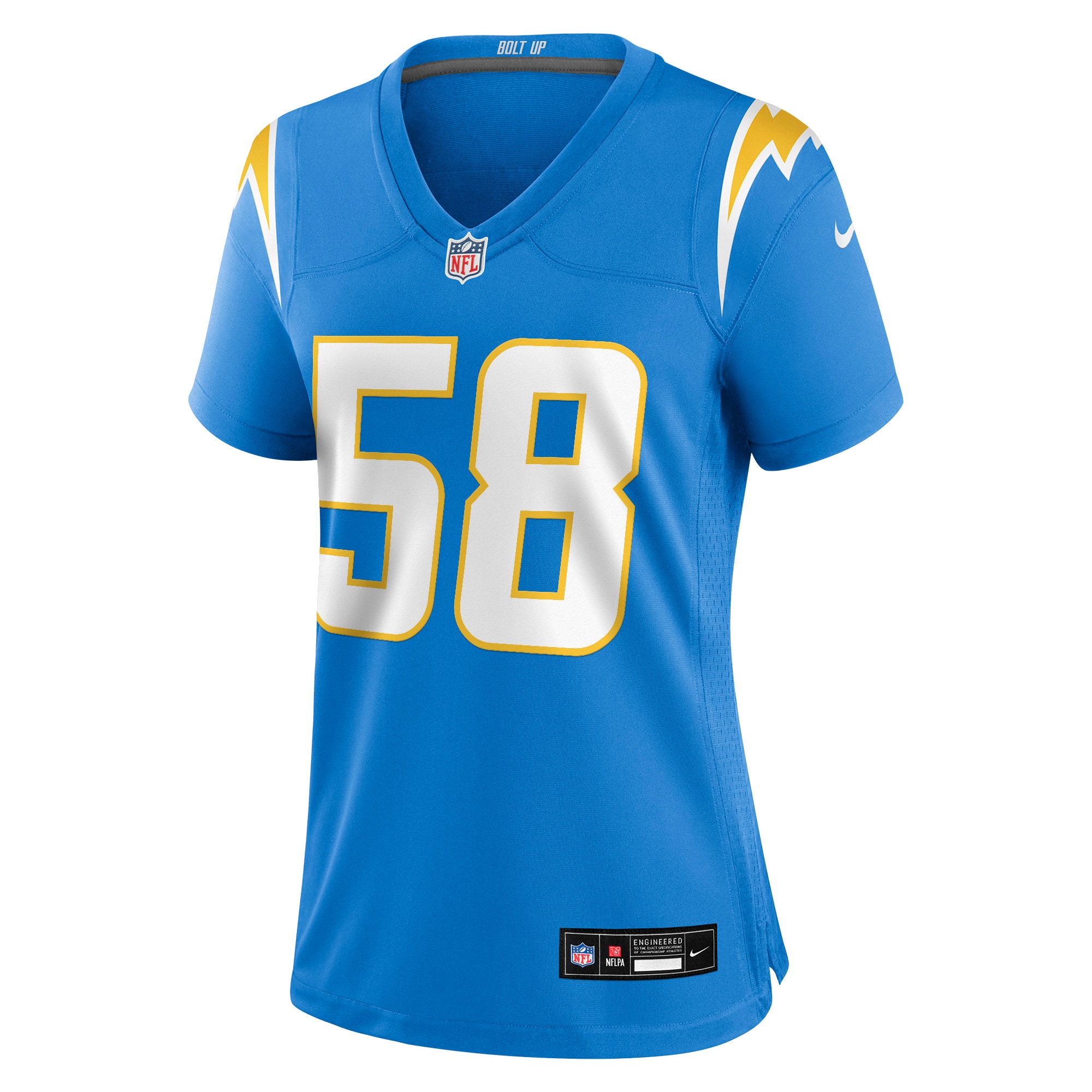 Marlowe Wax Los Angeles Chargers Women’s Team Game Jersey – Powder Blue