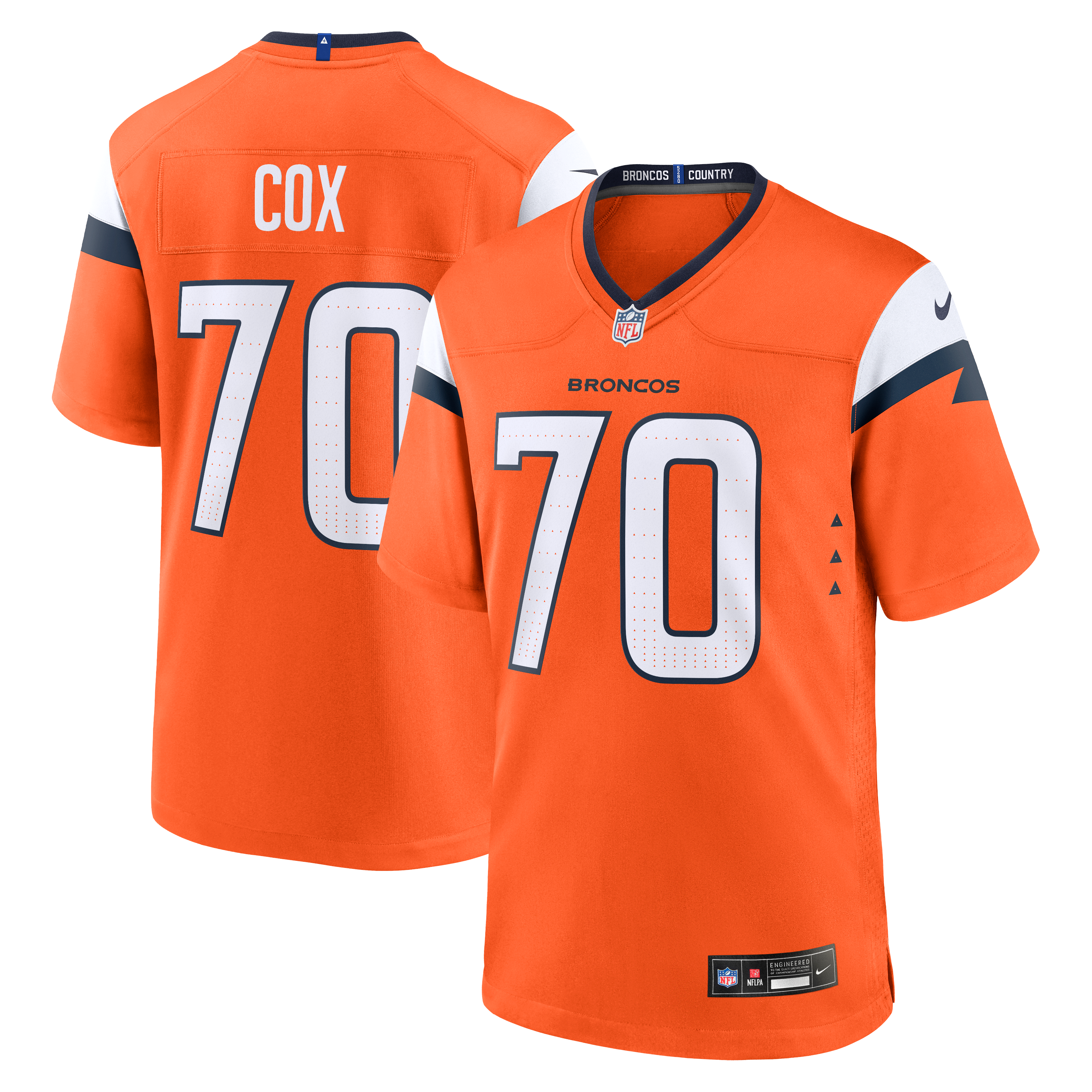 Marques Cox Denver Broncos Team Game Jersey - Orange