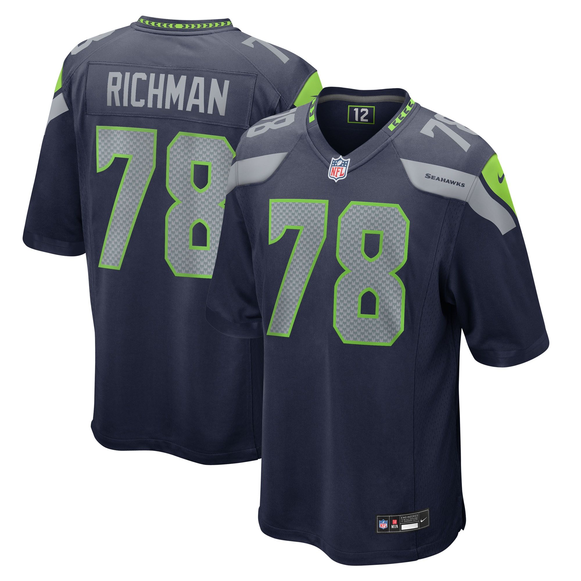 Mason Richman Seattle Seahawks Team Game Jersey - College Navy