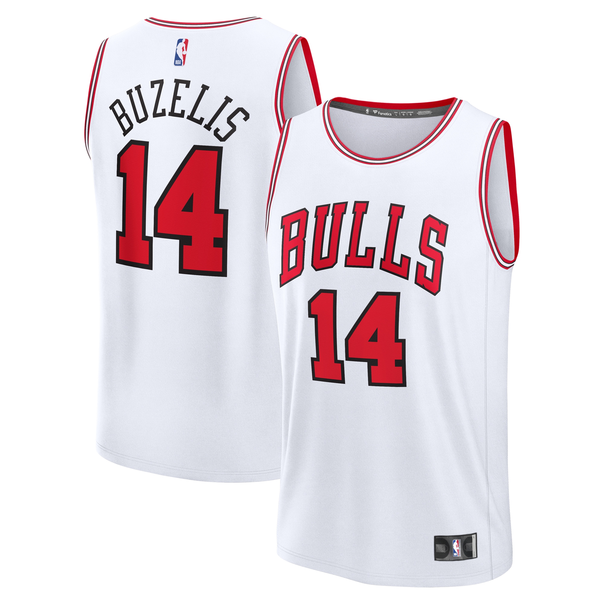 Matas Buzelis Chicago Bulls Fanatics Youth Fast Break Player Jersey - Association - White Edition