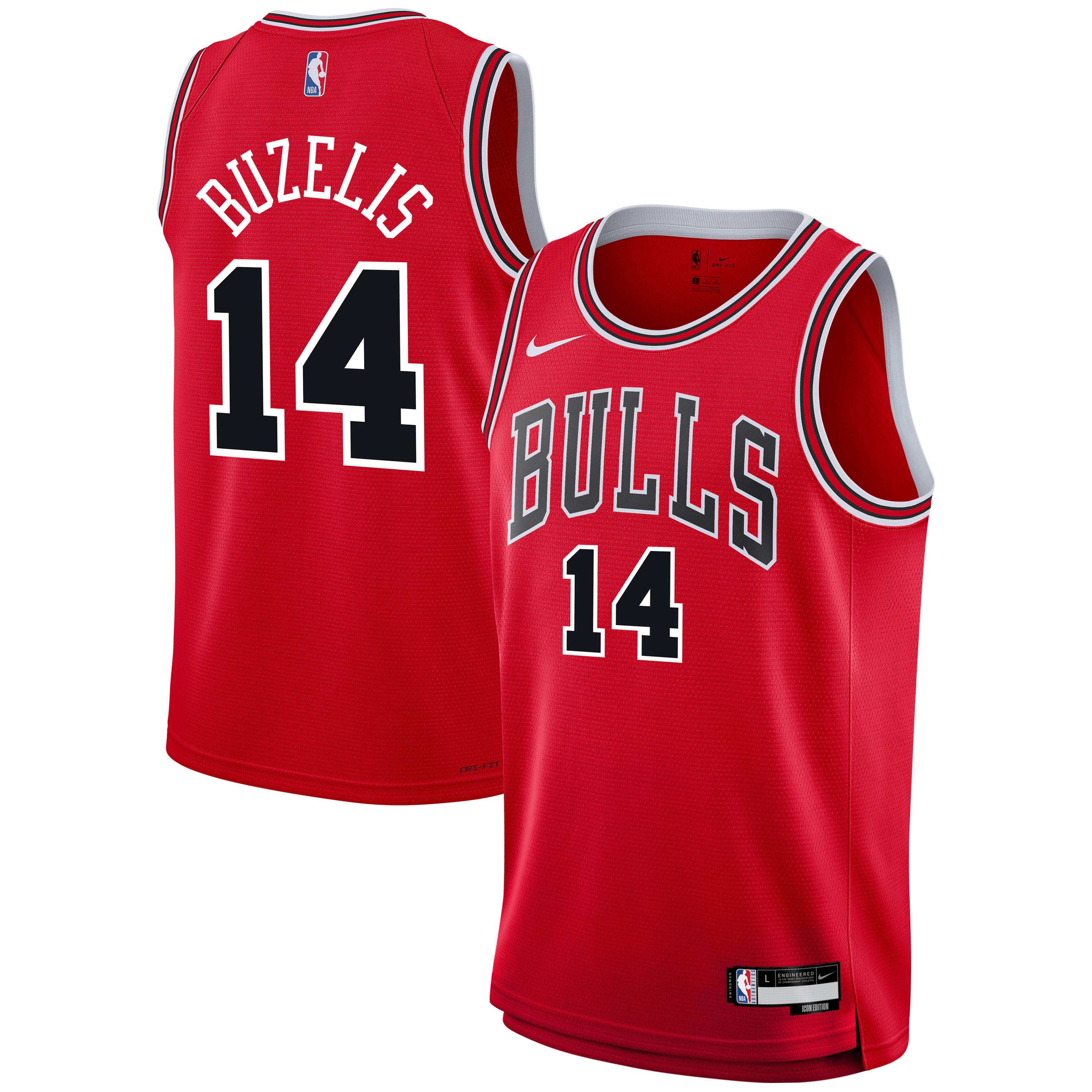Matas Buzelis Chicago Bulls Youth Swingman Jersey - Icon Edition - Red