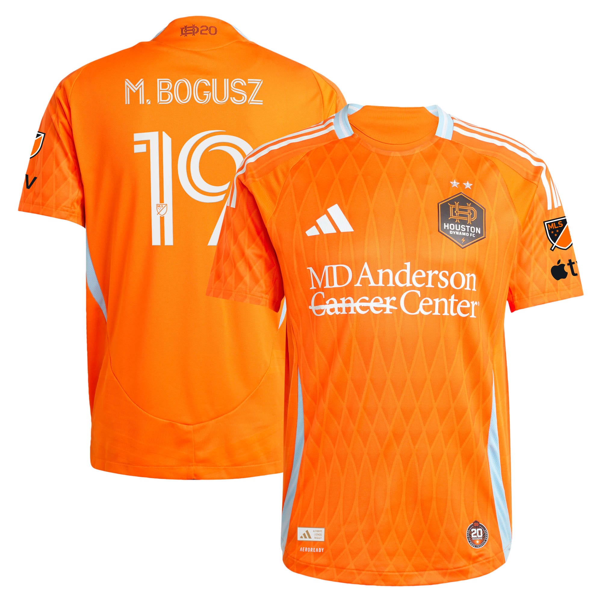 Mateusz Bogusz Houston Dynamo FC 2025 Season 20 On-Field Jersey - Orange
