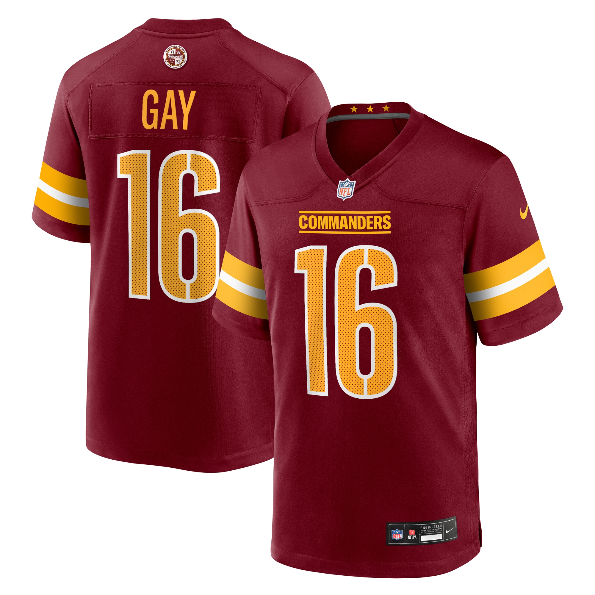 Matt Gay Washington Commanders Team Game Jersey - Burgundy