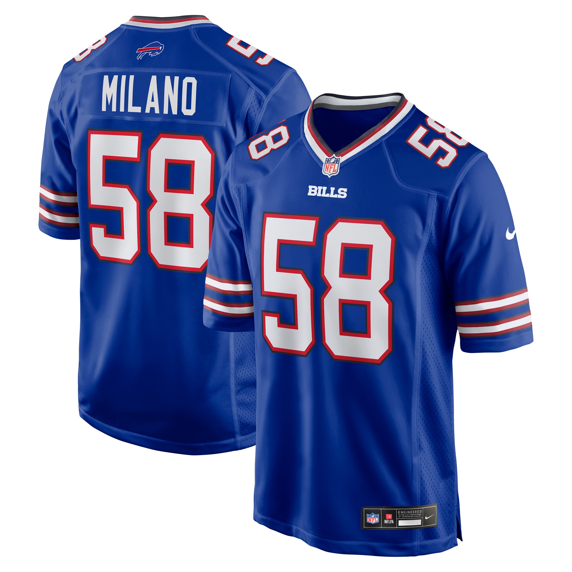 Matt Milano Buffalo Bills Alternate Game Jersey