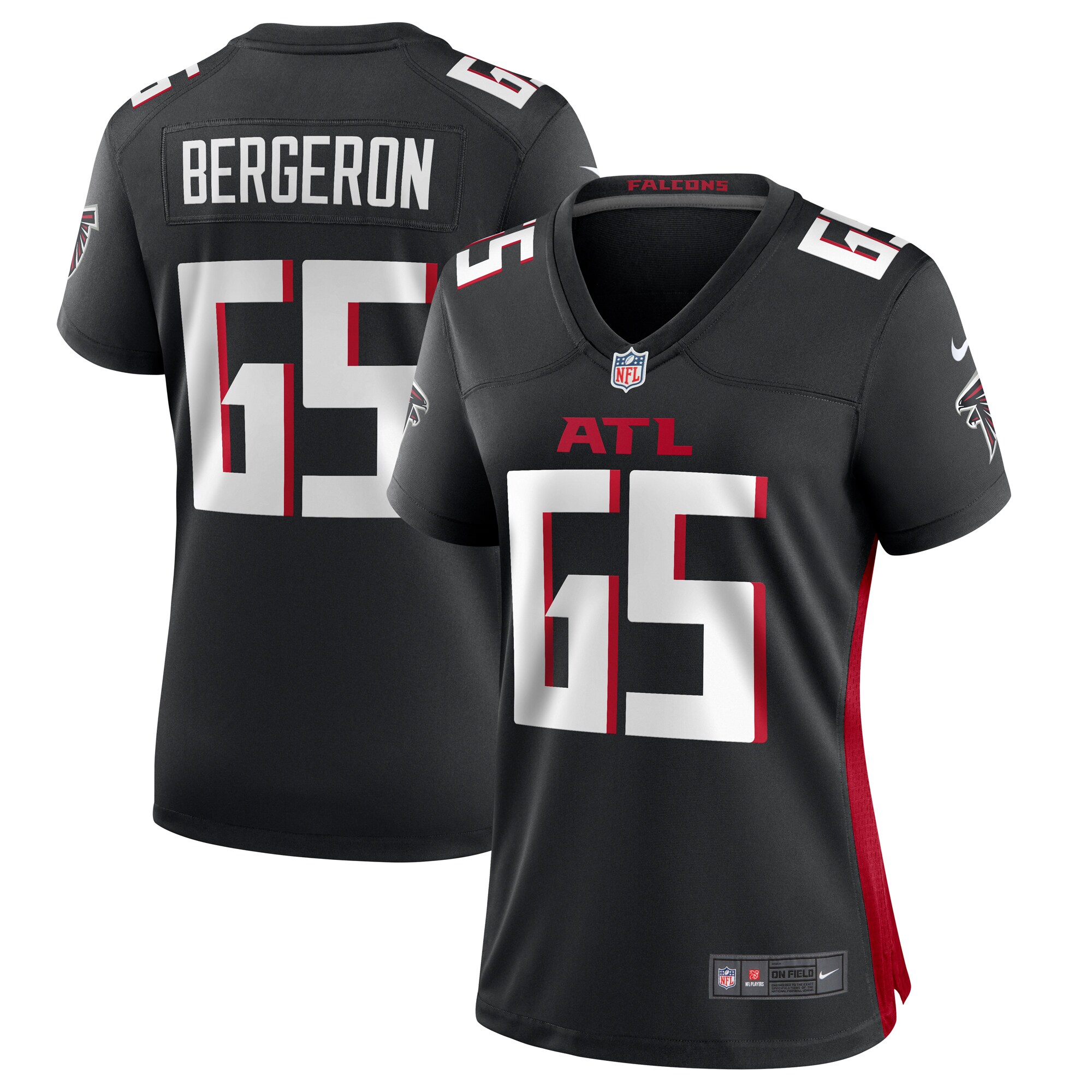 Matthew Bergeron Atlanta Falcons Women's Team Game Jersey - Black