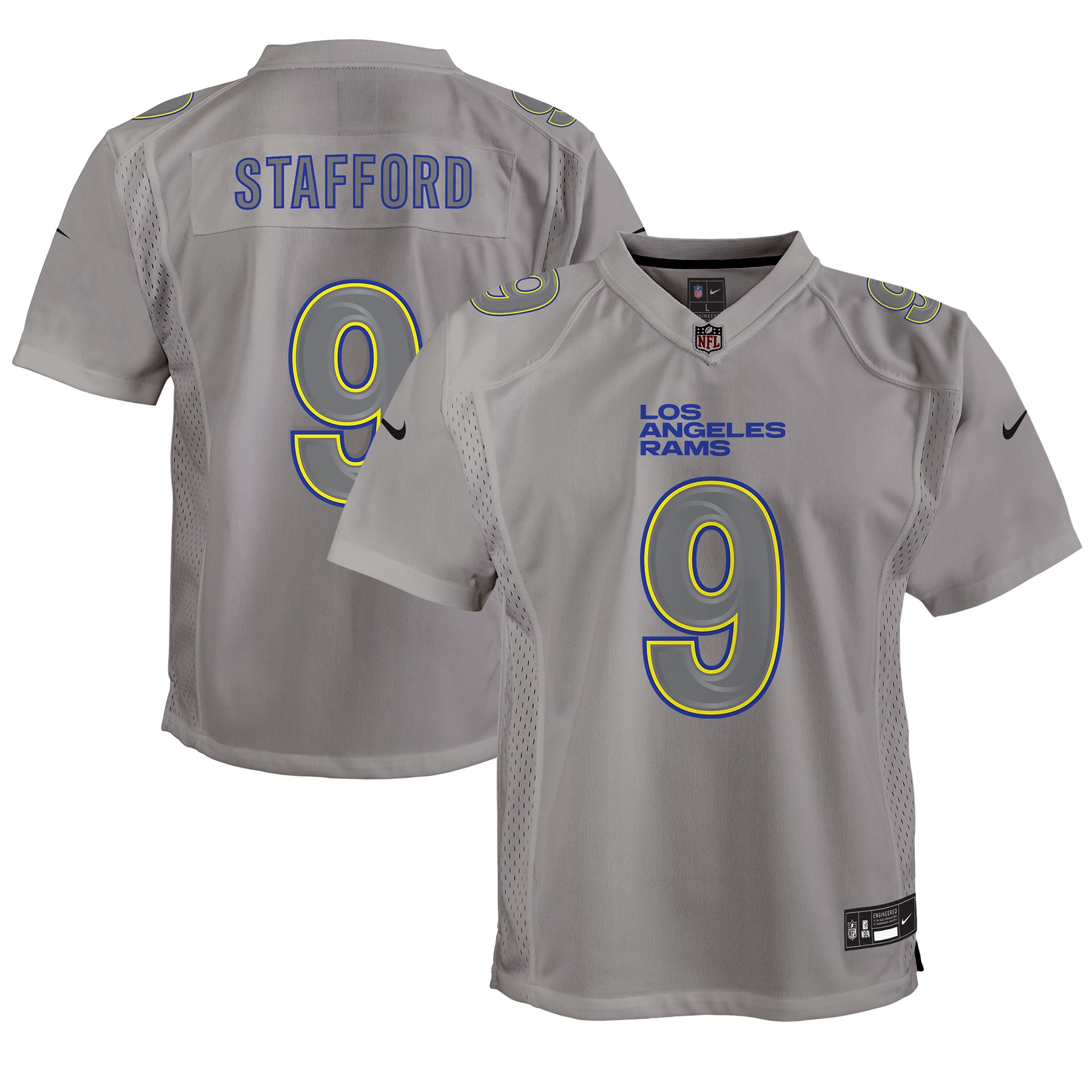 Matthew Stafford Los Angeles Rams Youth Atmosphere Game Jersey - Gray