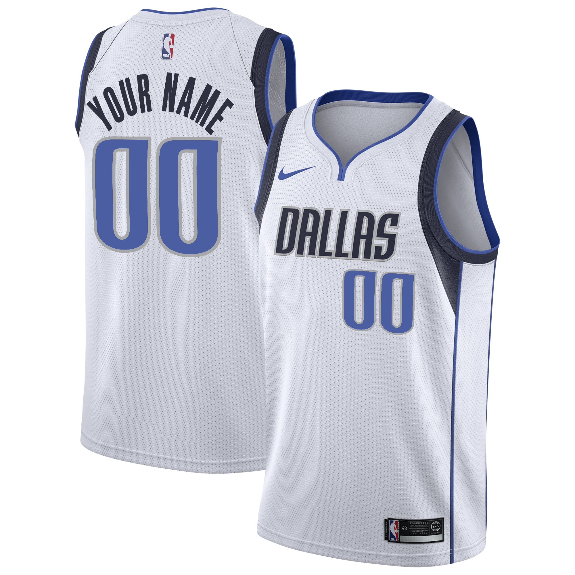 Mavericks White Custom Jersey nike - Nike Mavericks White Association