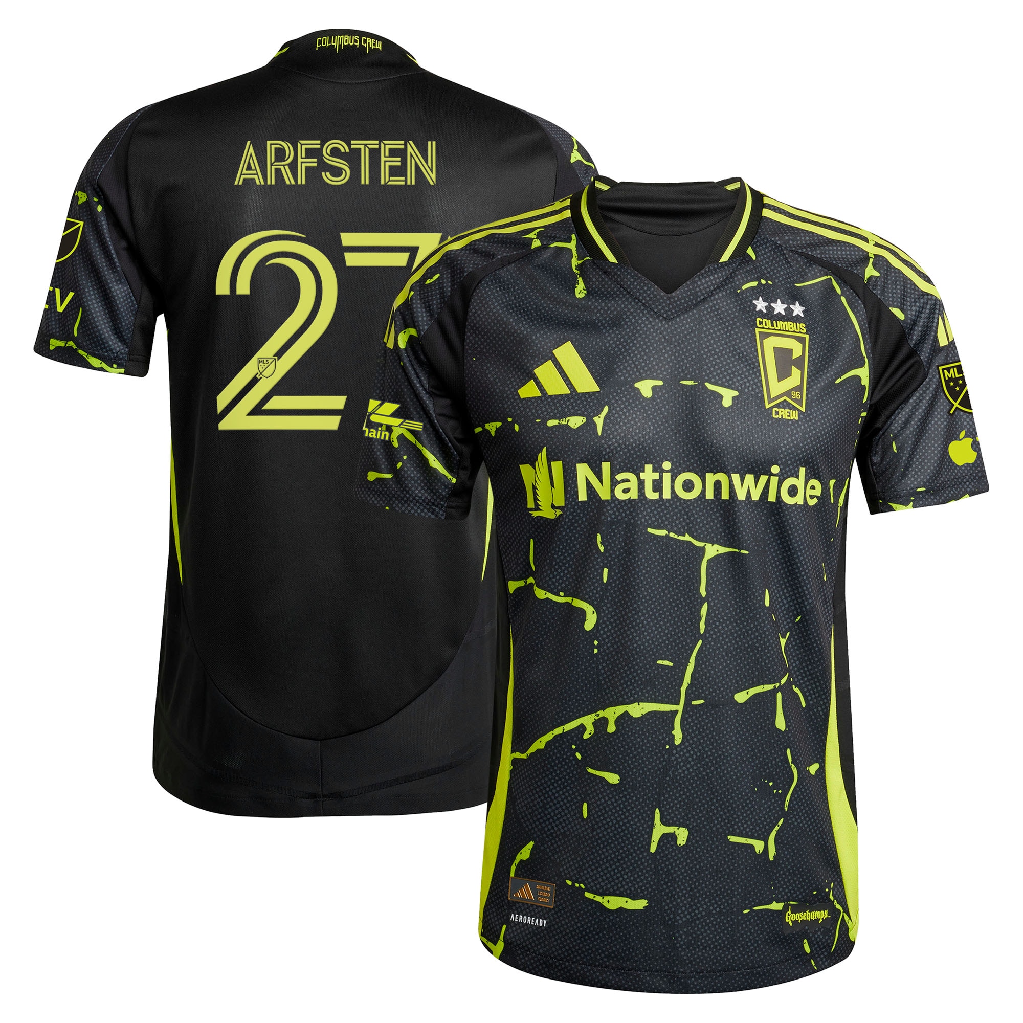 Maximilian Arfsten Columbus Crew 2025 The Goosebumps Kit On-Field Jersey – Black