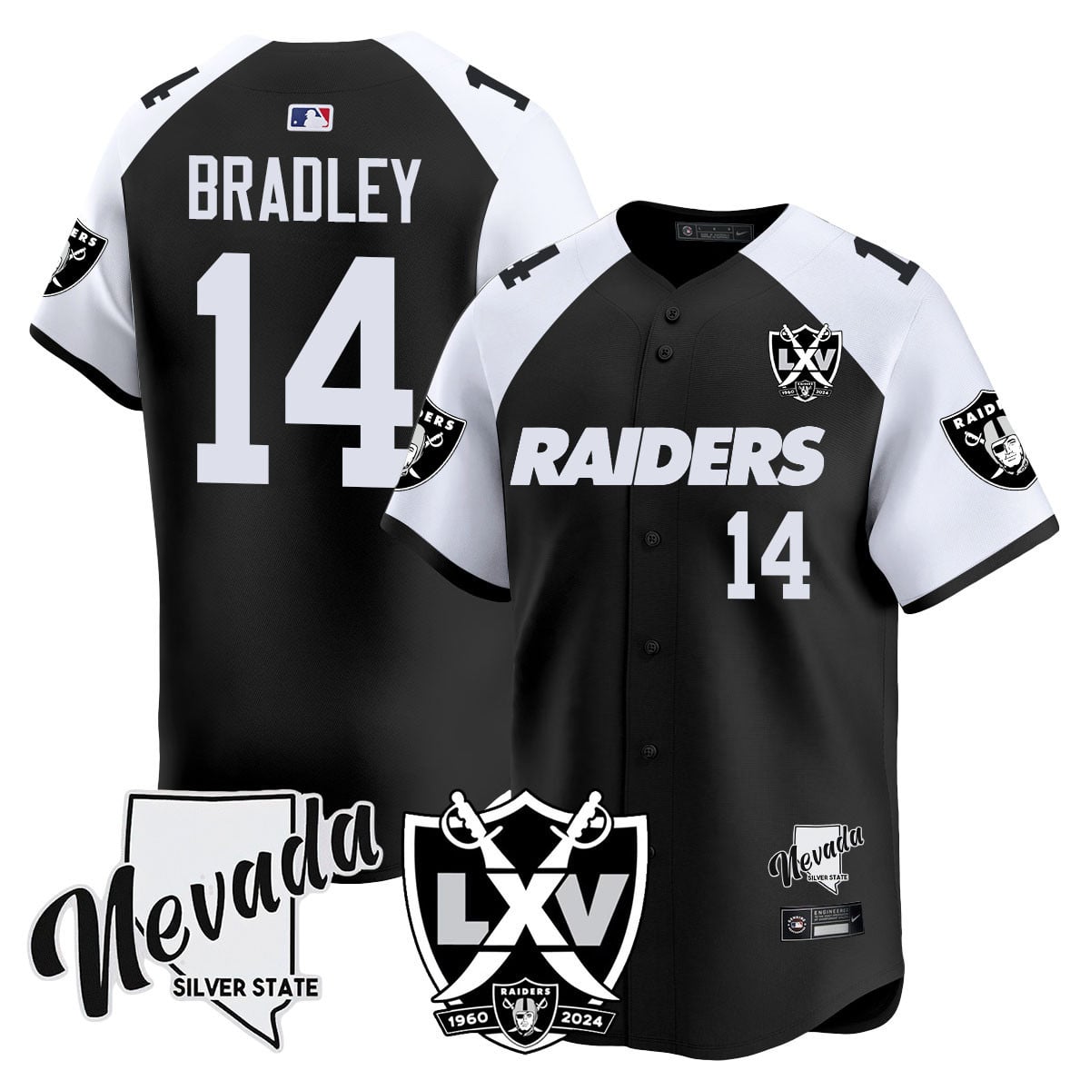 Alternative view of Maxx Crosby Raiders LXV Jersey - Black & White