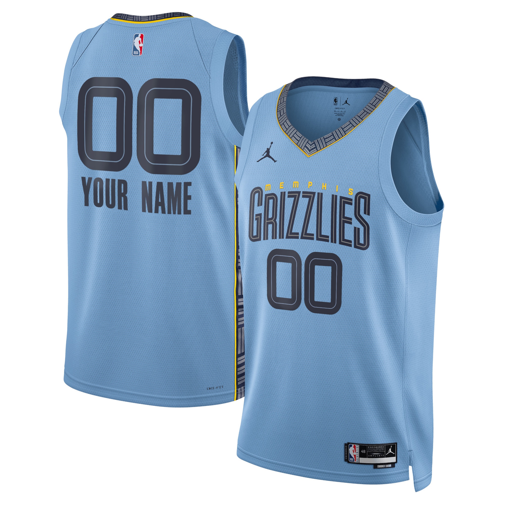 Memphis Grizzlies Jordan Brand Unisex 2022/23 Swingman Custom Jersey - Statement Edition - Blue