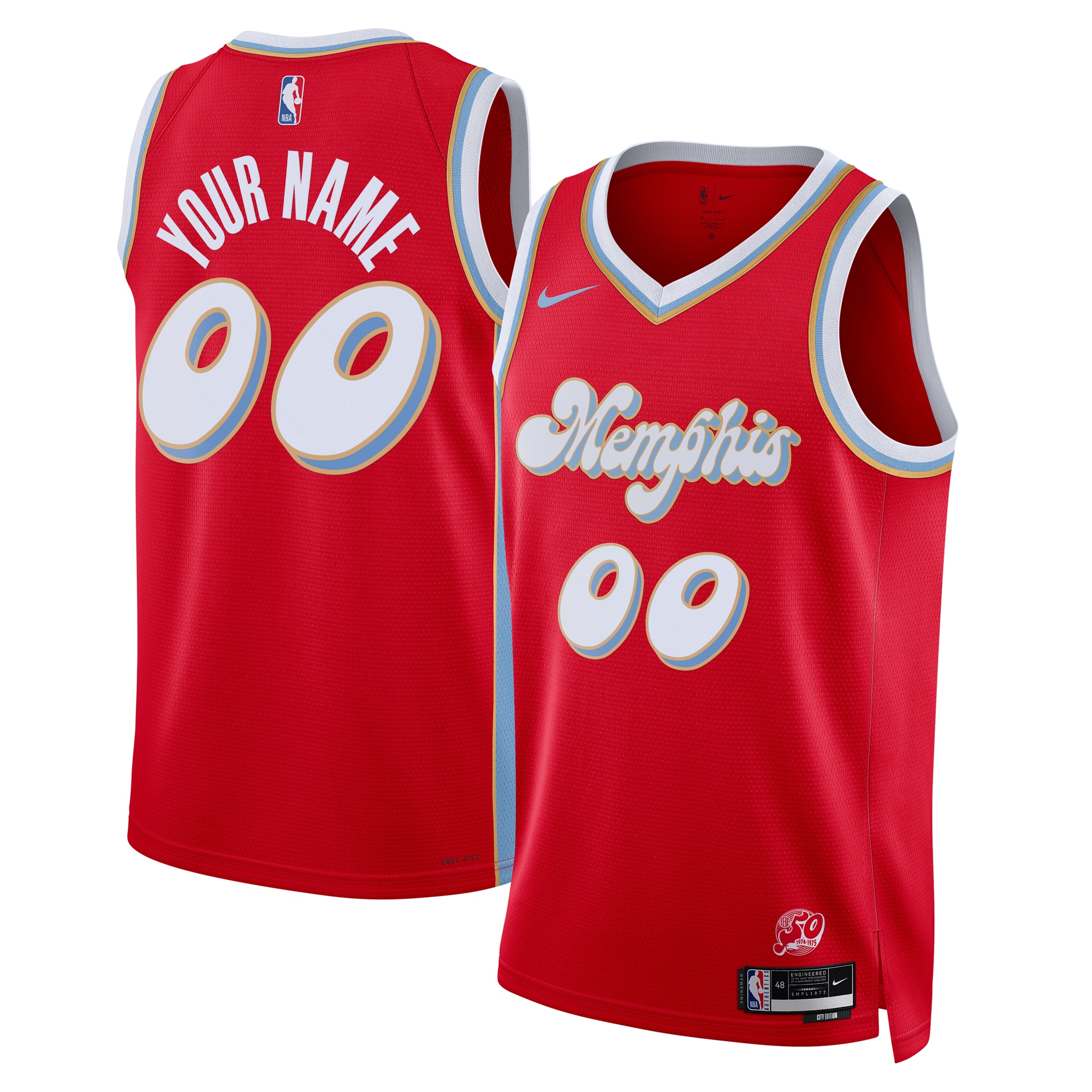 Memphis Grizzlies Red Custom Jersey - Nike - City Edition