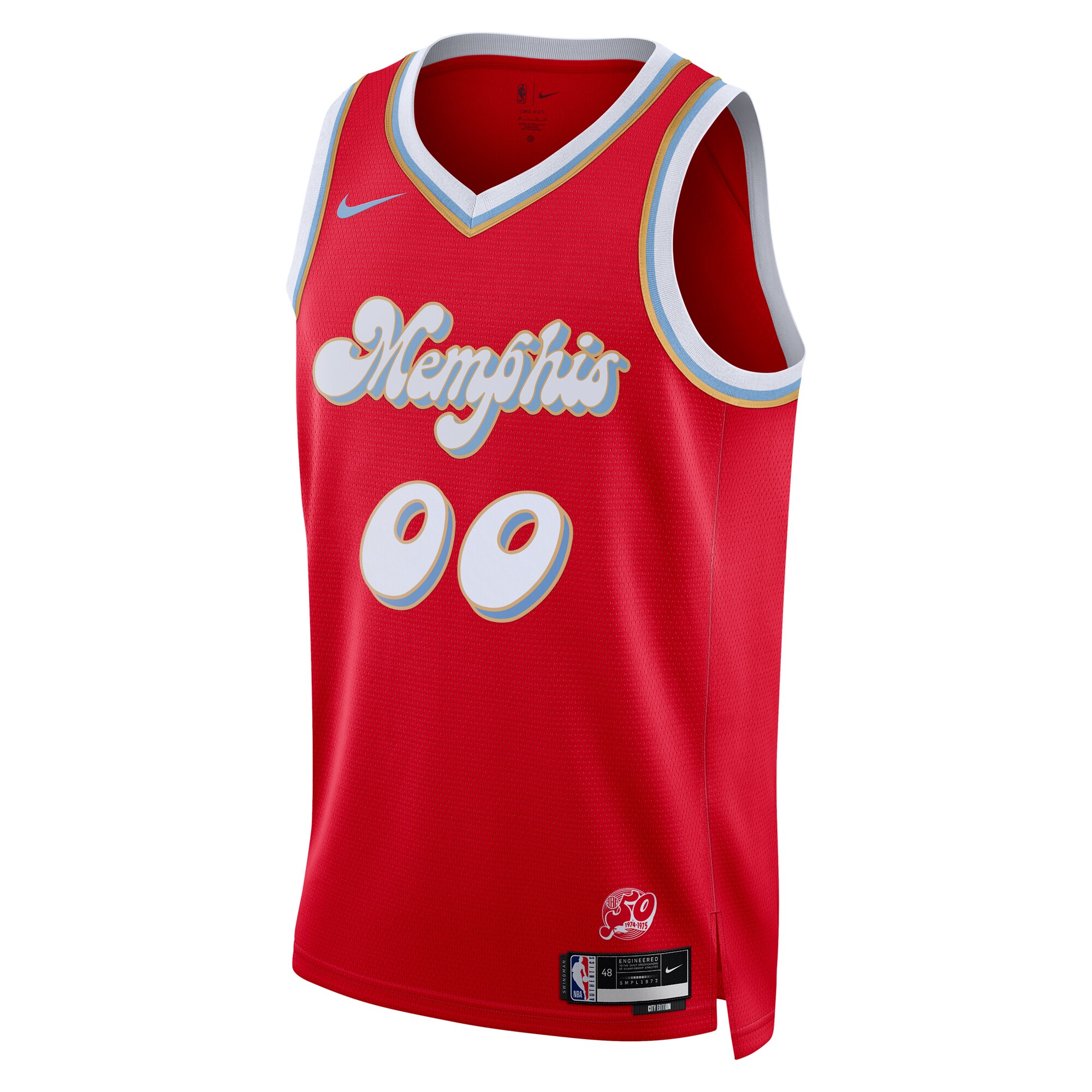 Alternative view of Memphis Grizzlies Red Custom Jersey - Nike - City Edition