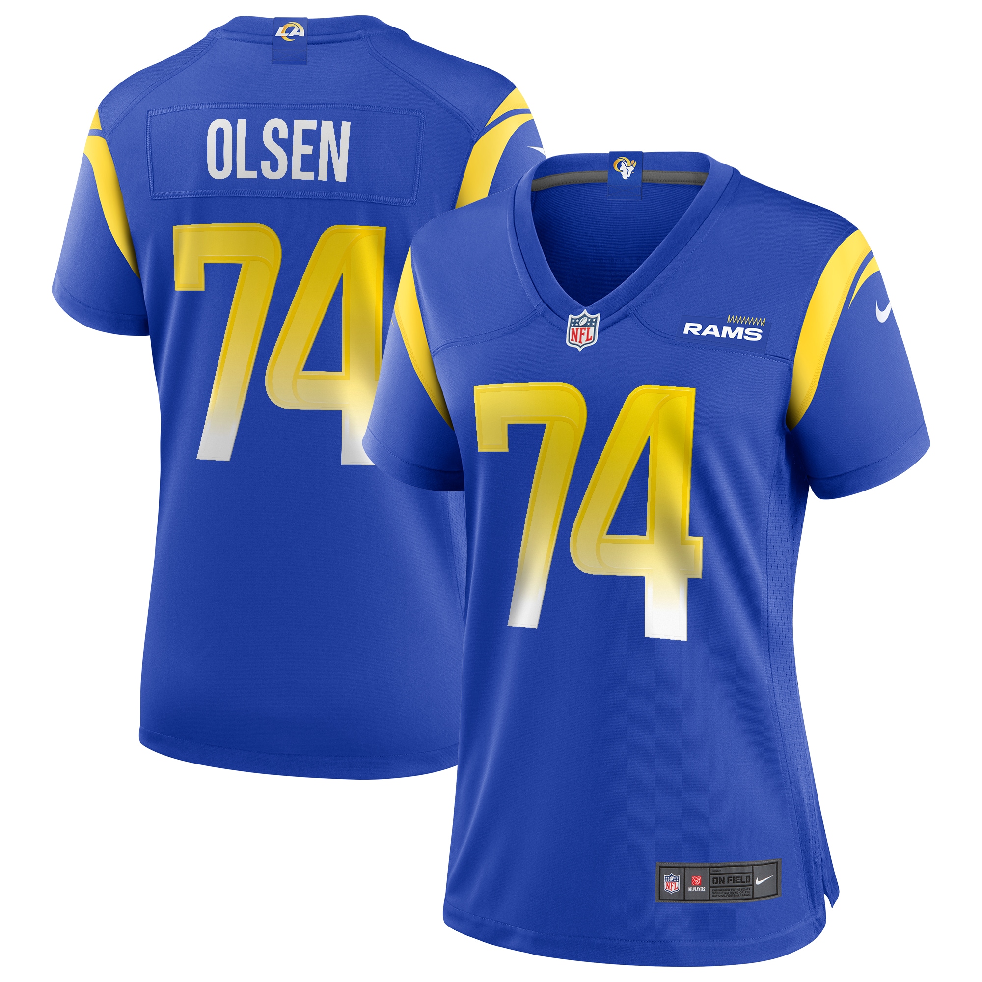 Merlin Olsen Los Angeles Rams Women's Game Retired Player Jersey - Royal
