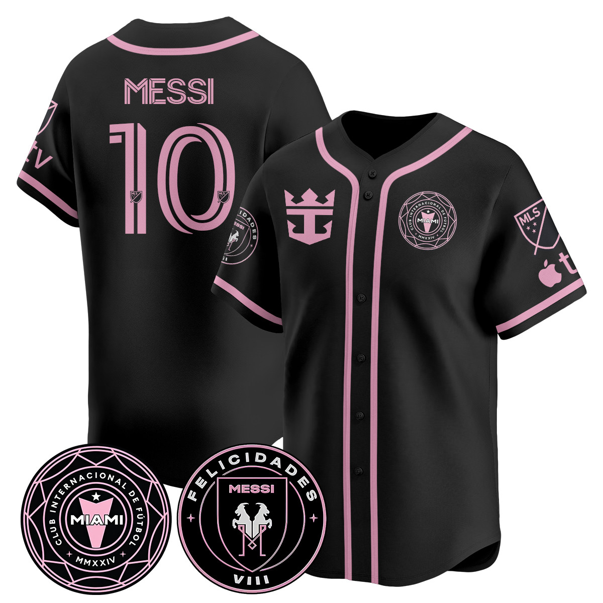 Messi Inter Miami Black Jersey - Pink Trim #10