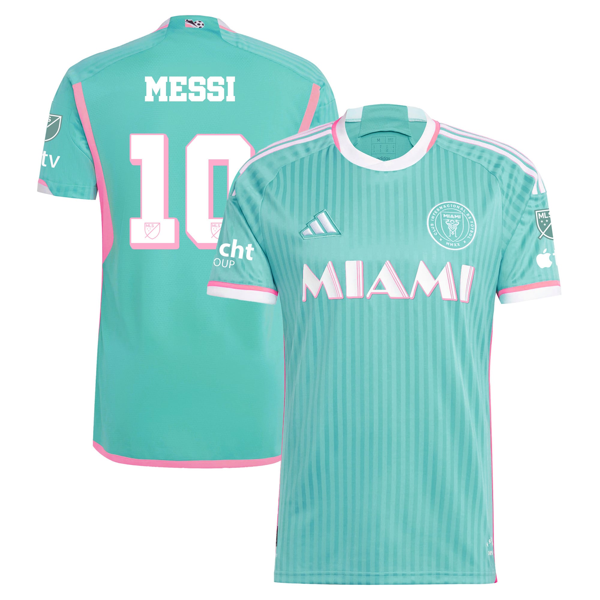 Alternative view of Messi Miami Pink Jersey - Adidas - Authentic 2024 Edition