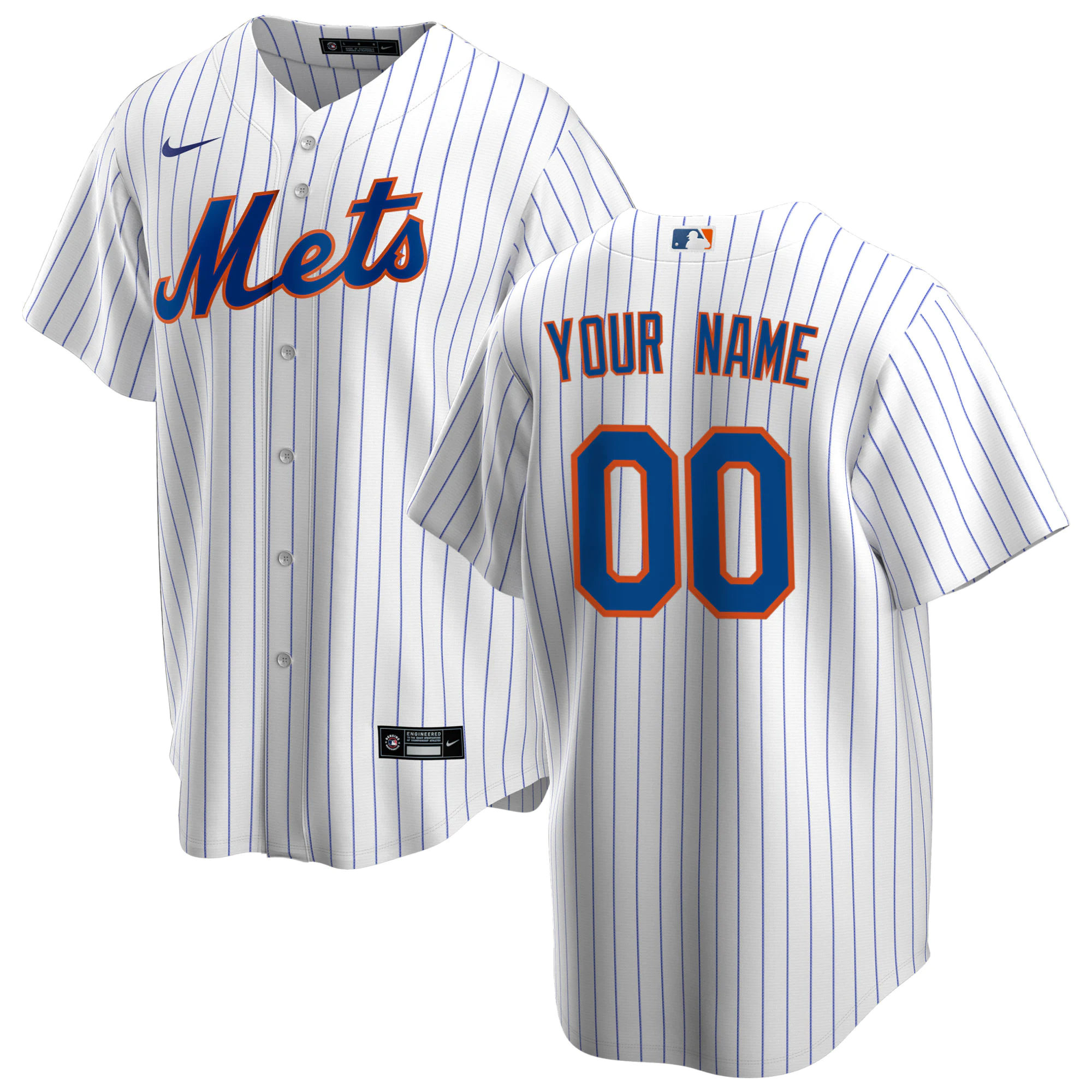 Mets White Pinstripe Jersey nike - Nike Mets White Pinstripe Custom