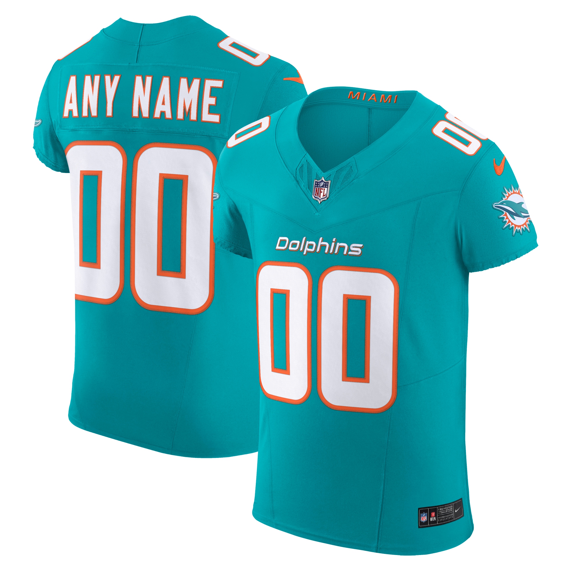 Miami Dolphins Vapor F.U.S.E. Elite Custom Jersey - Aqua